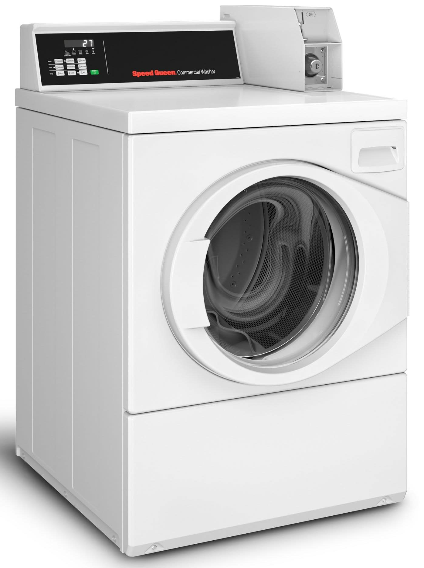 Speed Queen FV6010WN 27 Inch Commercial Front Load Washer with 3.42 cu. ft.  Capacity, 1200 RPM, Quantum® Gold Pro Control, Energy Star Certified, and  ADA Compliant: Coin Drop: Coin Box Not Included