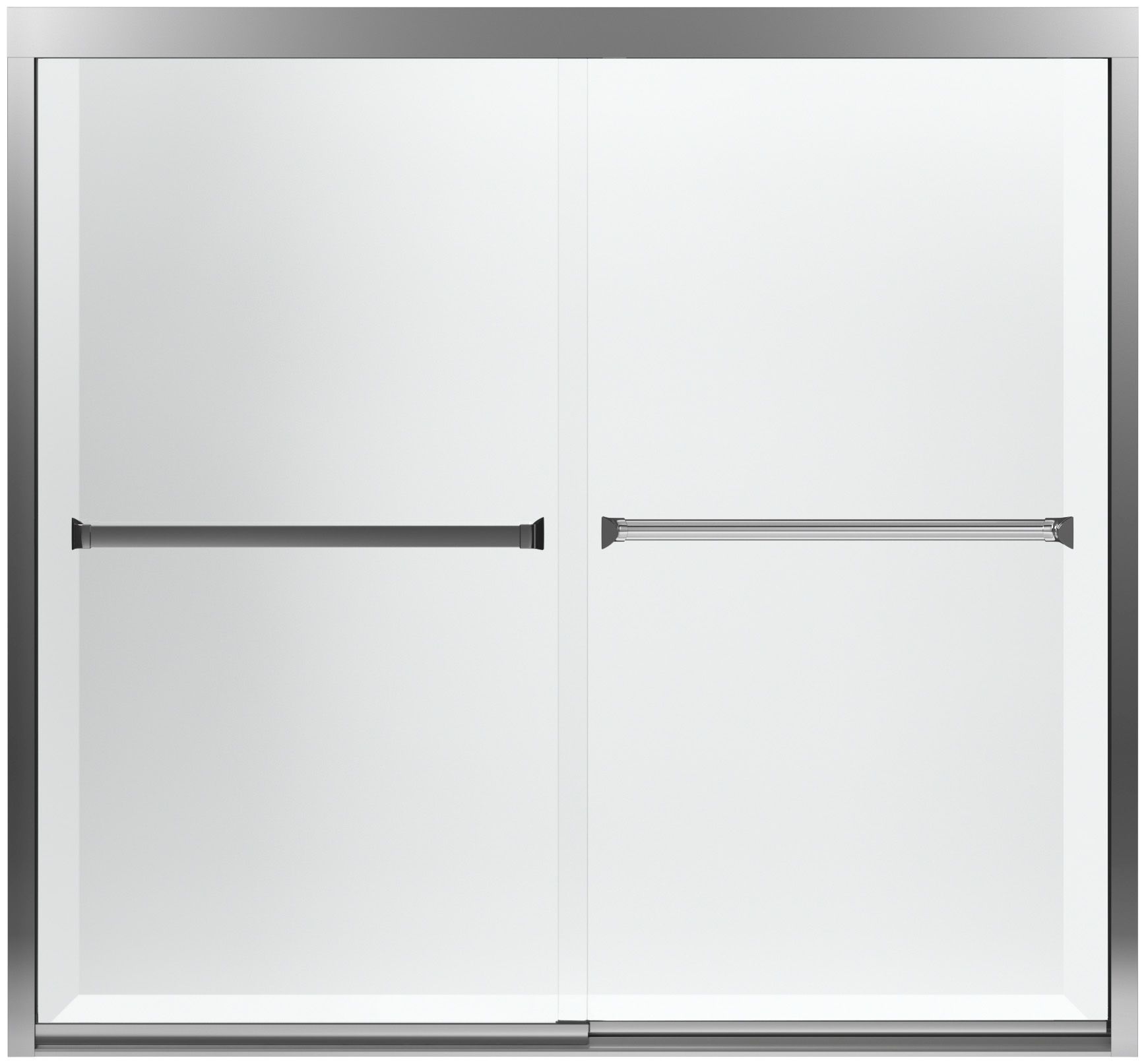 Sterling 581005 59s G05 Silver With Smooth Clear Glass Texture Sterling 581005 59s G05 Silver With Smooth Clear Glass Texture Meritor Frameless Sliding 59 3 8 X 55 1 Bath Door Comfortrack Reversible Opening