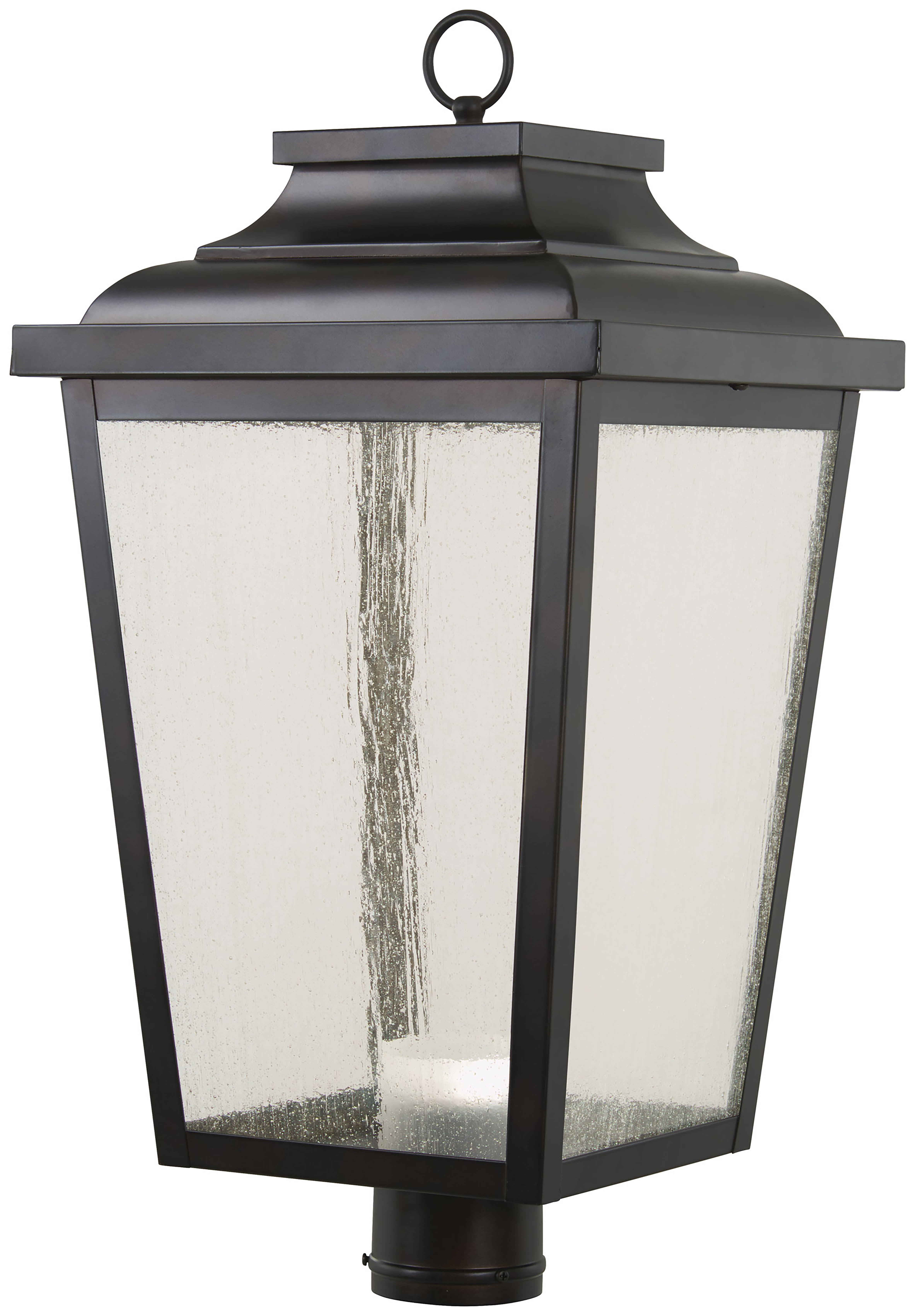 The Great Outdoors 72177 189 L Chelsea Bronze Irvington Manor 4 Light 24 Tall Single Post Light LightingDirect