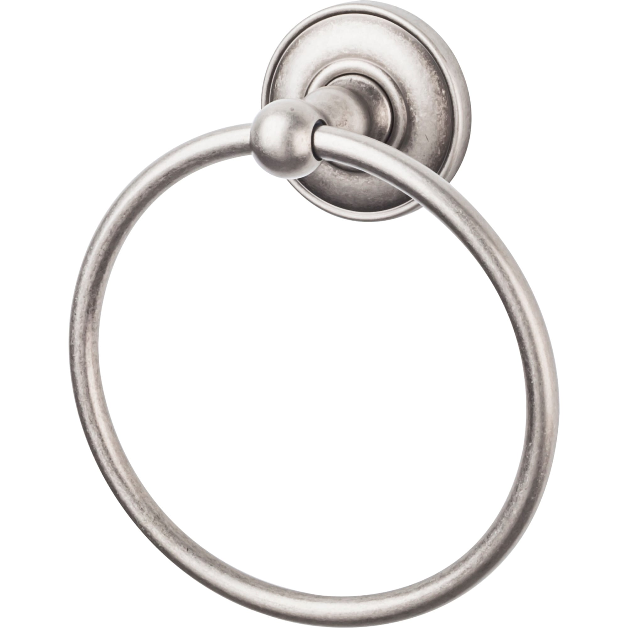 Top Knobs ED5APD Antique Pewter Edwardian Bath Towel Ring Plain Backplate 