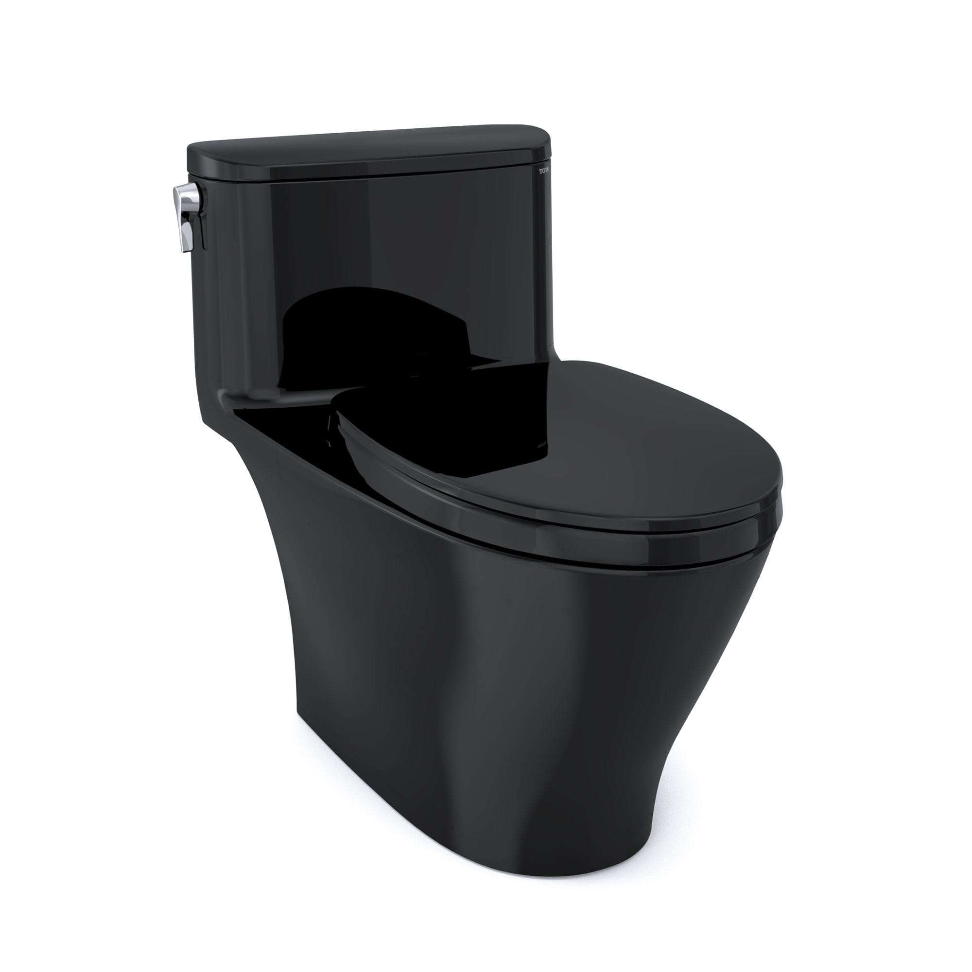 TOTO MS642124CEF#51 Ebony Nexus 1.28 GPF One Piece Elongated Chair Height  Toilet with Tornado Flush Technology - Seat Included - Faucet.com