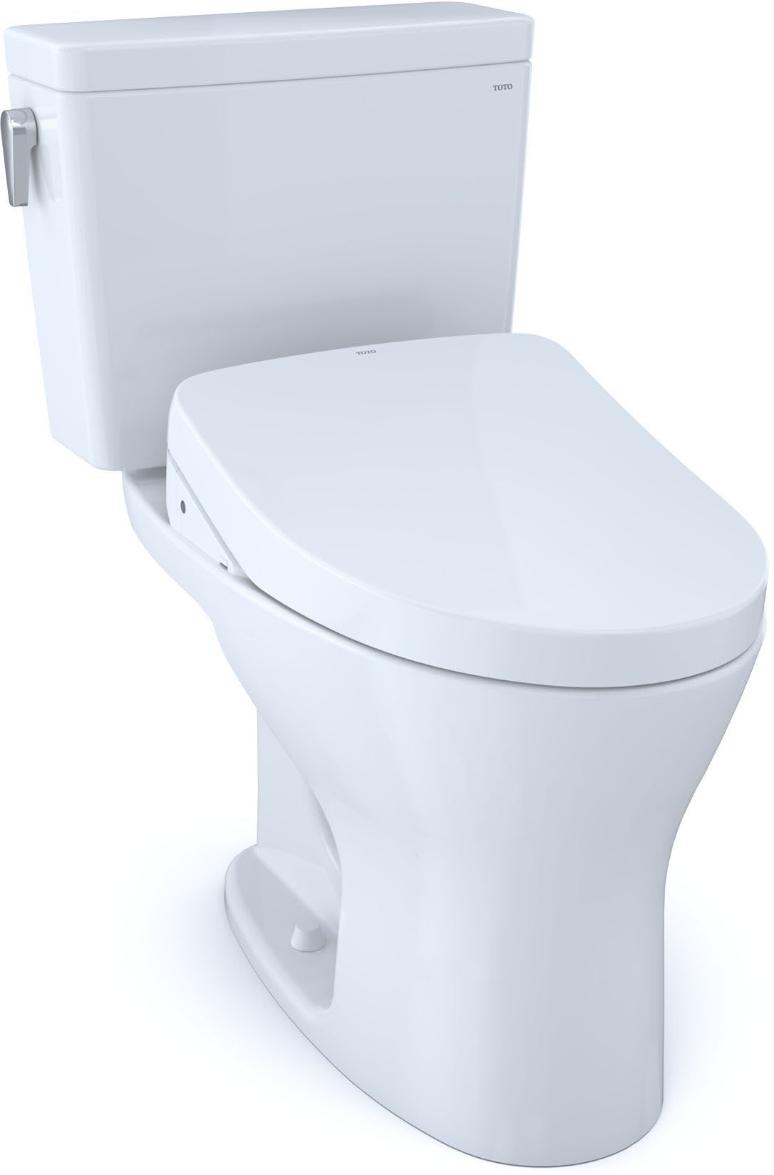 Toto Mwcumfga 01 Cotton Drake 0 8 1 0 Gpf Dual Flush Two Piece Elongated Toilet With Left Hand Lever Washlet Auto Flush Bidet Seat Included Faucetdirect Com