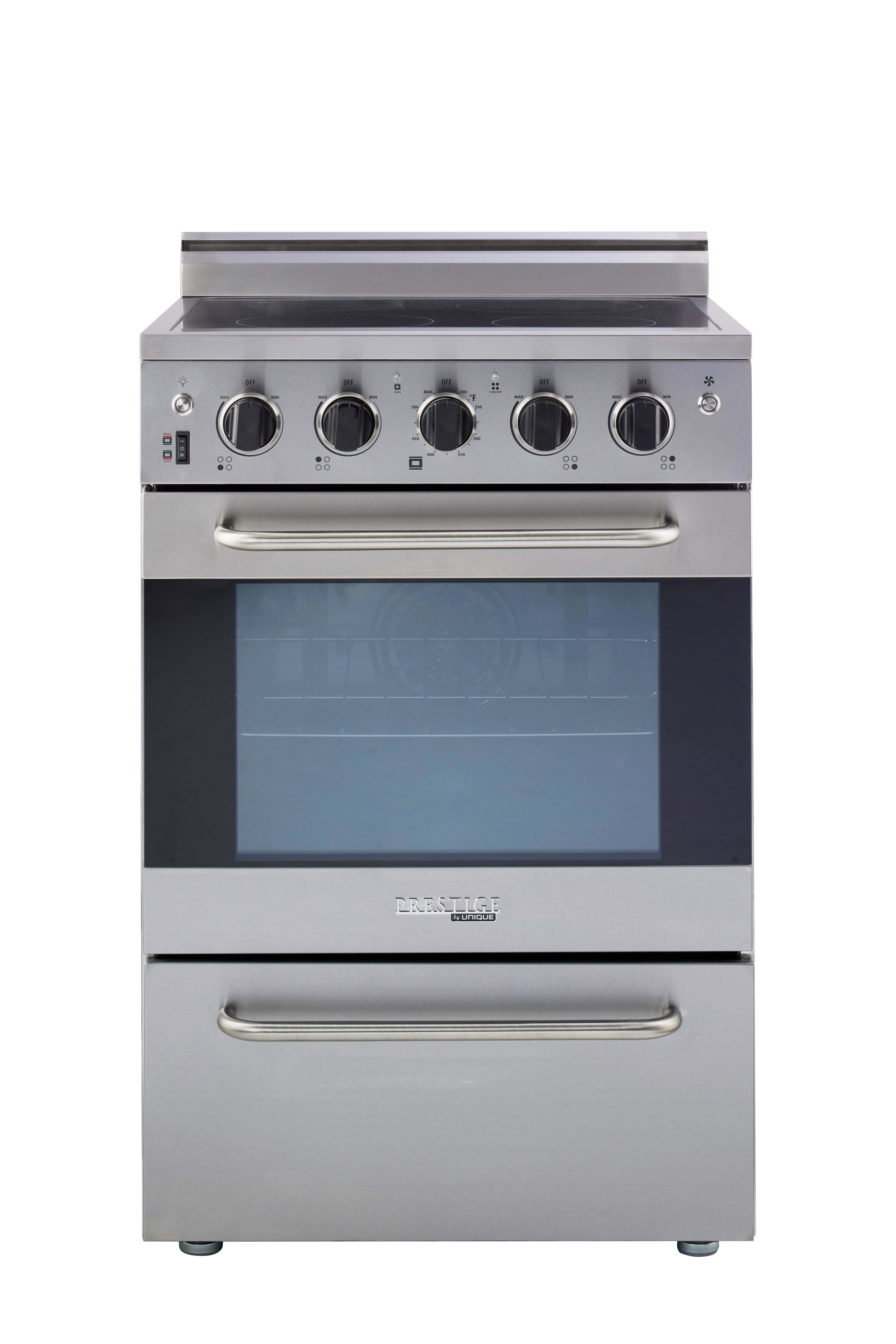 Unique Appliances Prestige 24 in. 2.3 Cu. ft. Electric Range with Convection Oven in Stainless Steel, Silver