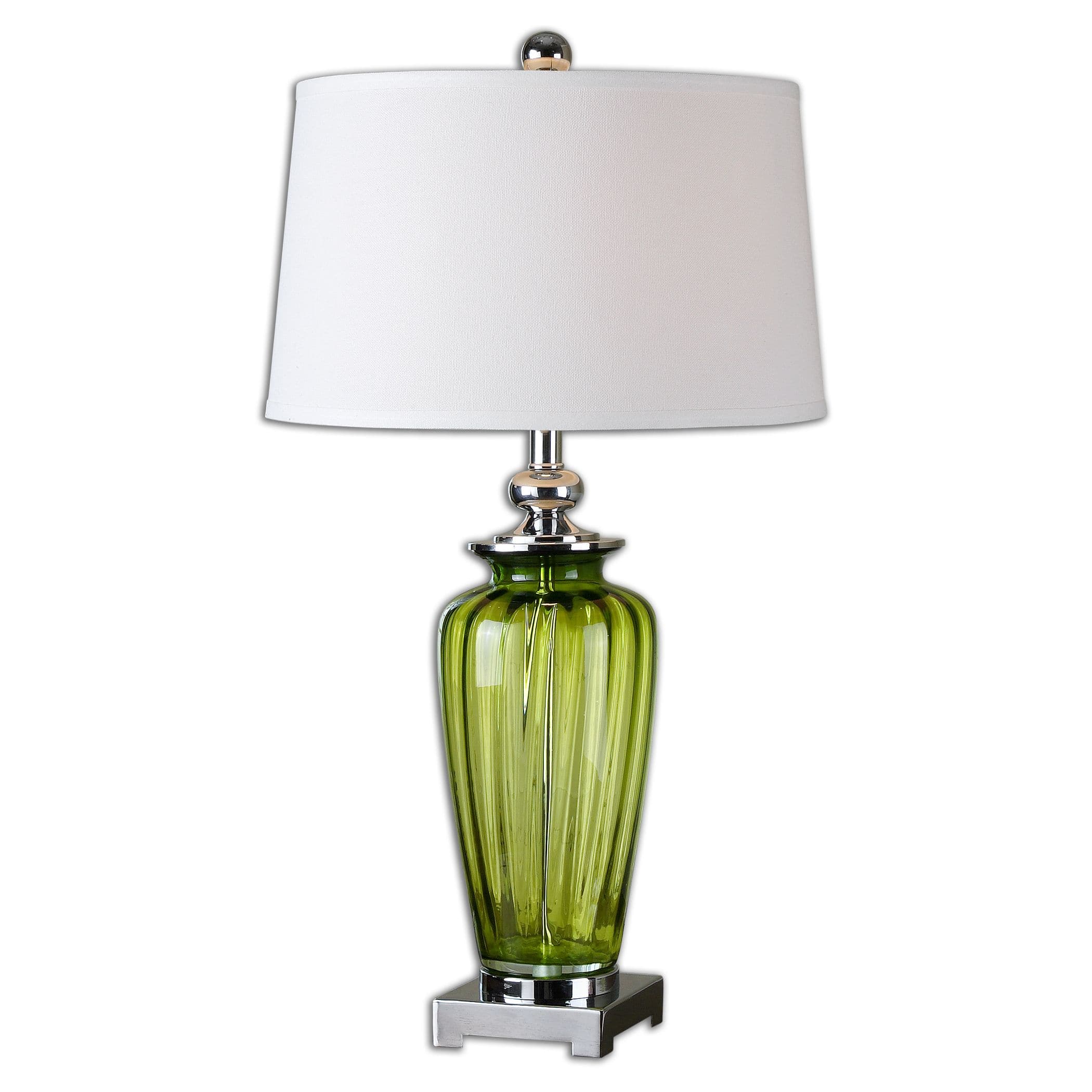 Uttermost 26593 Green Glass and Nickel Amedeo Table Lamp with