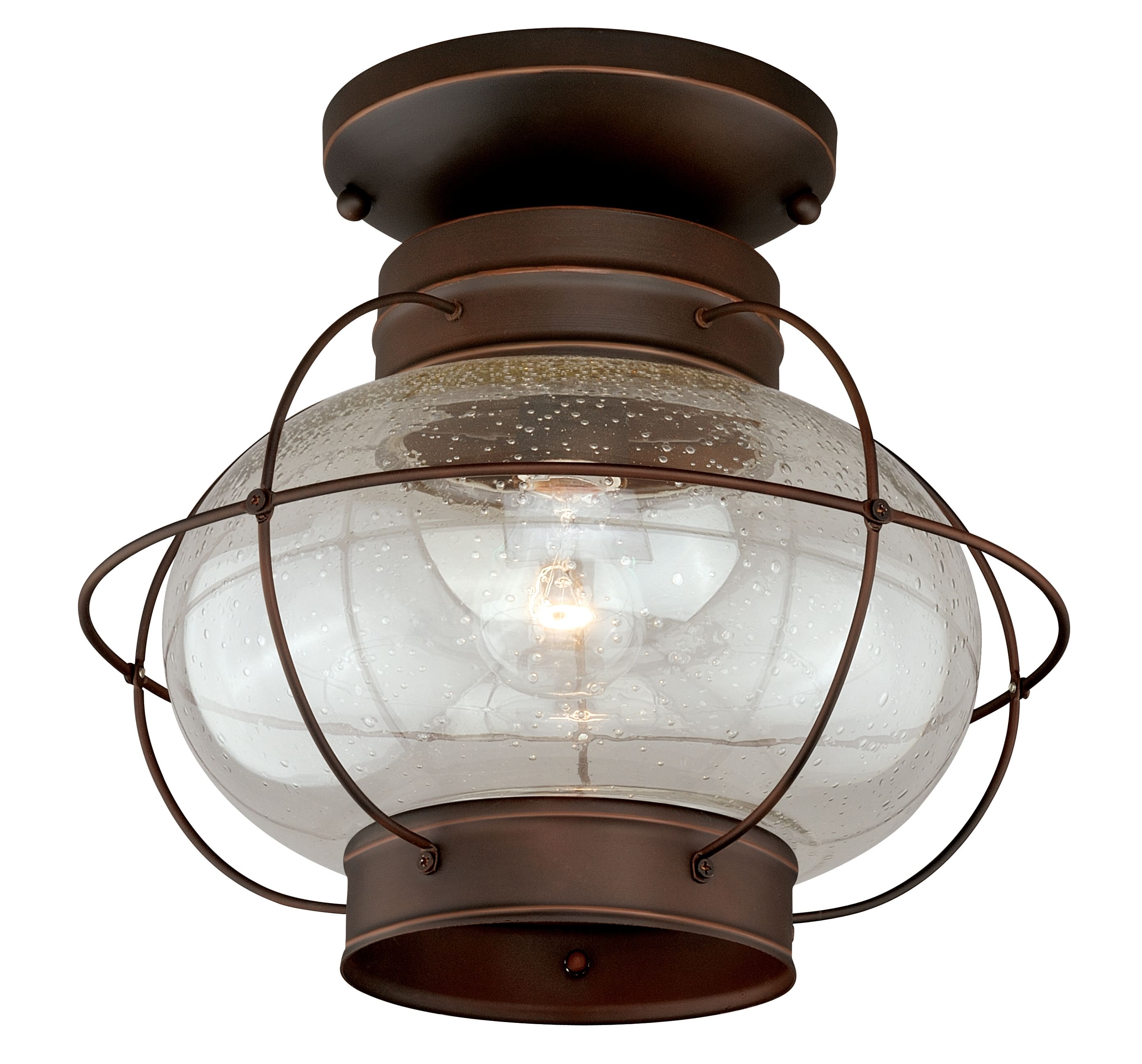 Vaxcel Lighting T0144 Textured Black Chatham 1 Light Semi Flush