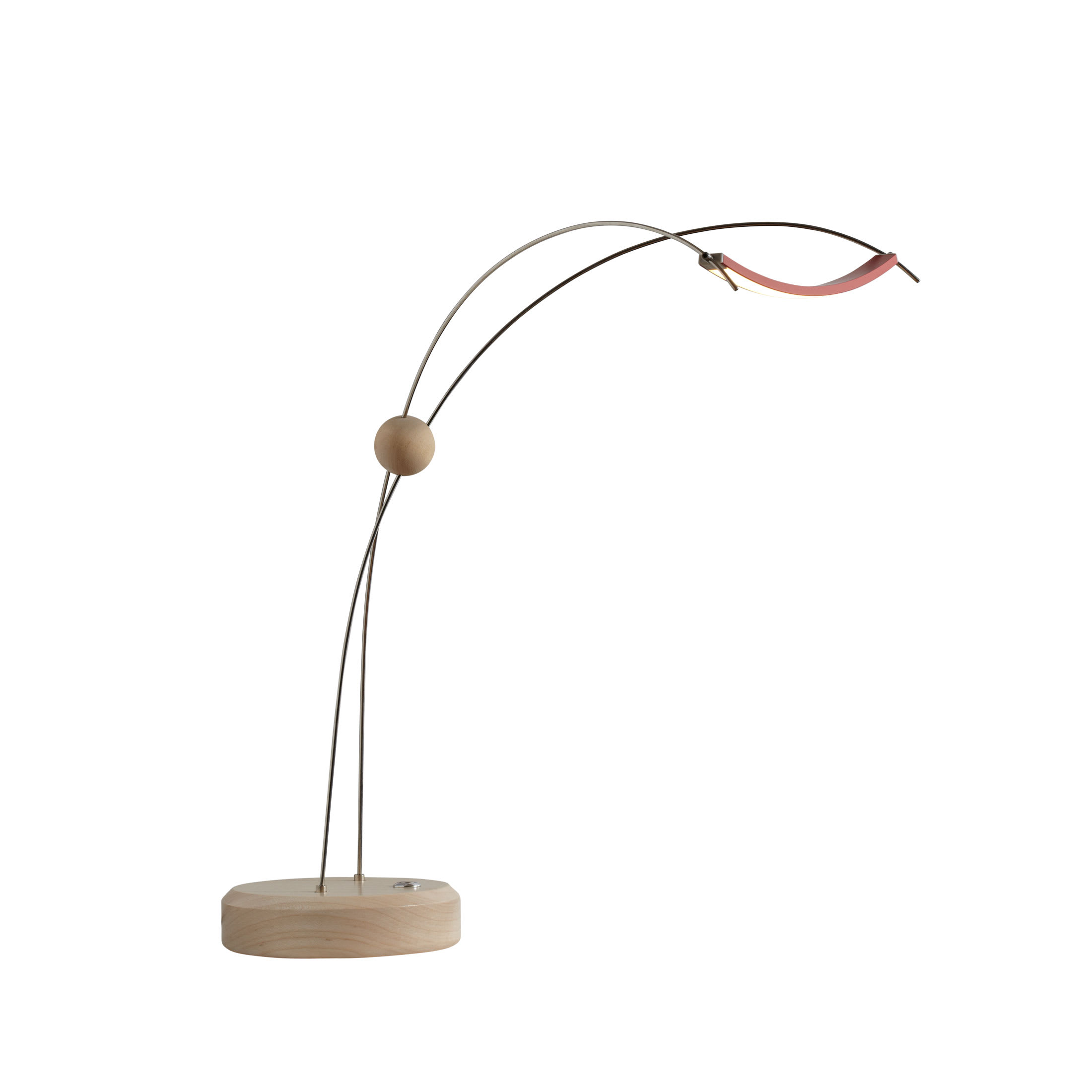 Vermont Modern 277830-LED-90-WD Satin Red Wood Light 18-7/8" High Integrated LED Arc Desk with Wire Wrap Accent - LightingShowplace.com