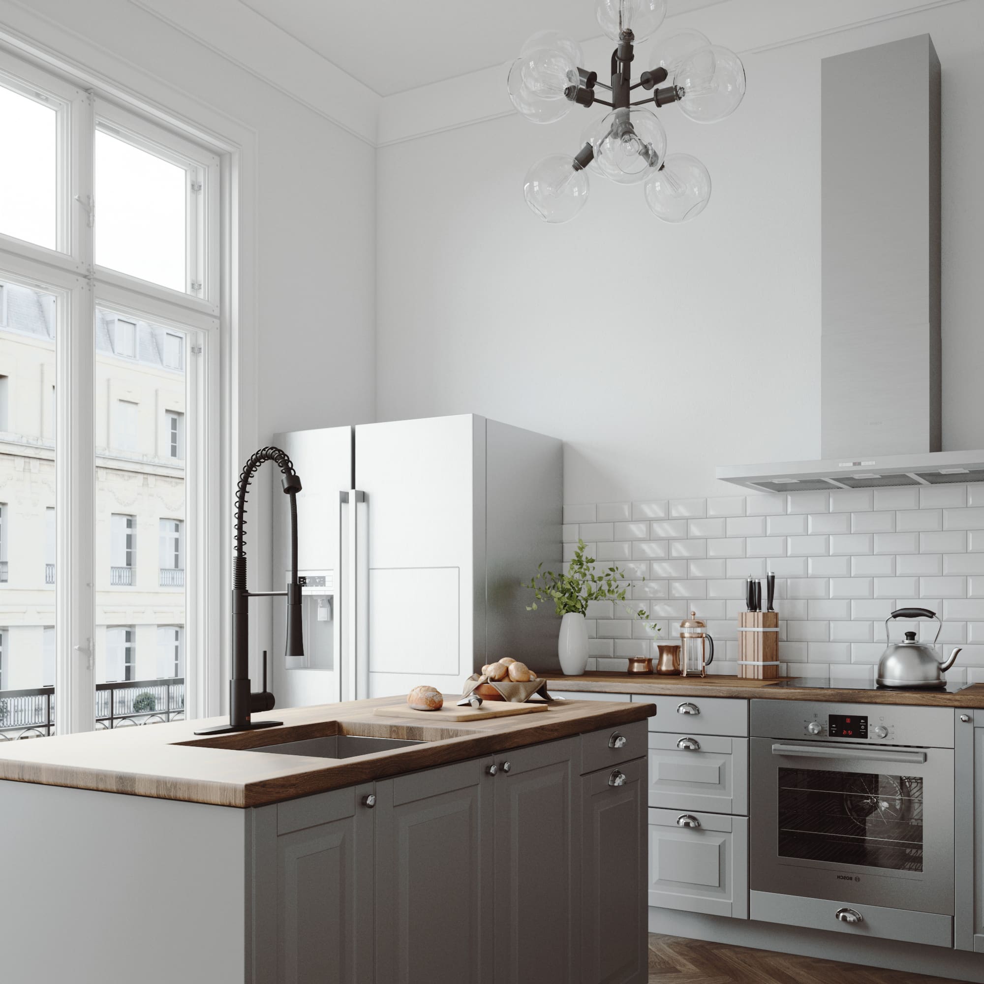 Vigo Vg032chk1 Chrome Laurelton 1 8 Gpm Pre Rinse Swivel Kitchen Faucet With Escutcheon Faucet Com