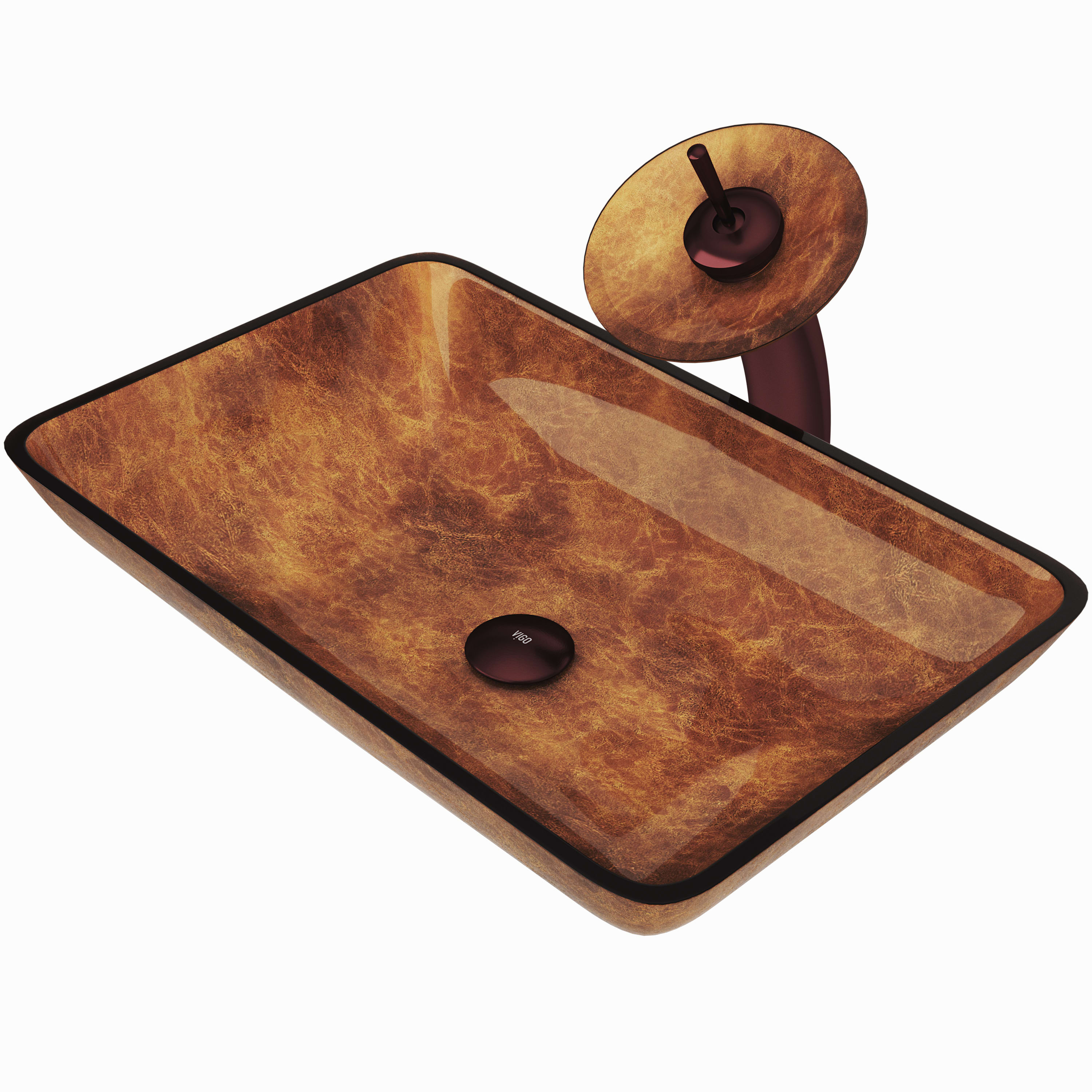 Vigo Vgt007rbrct Oil Rubbed Bronze 22 1 2 Glass Bathroom Vessel