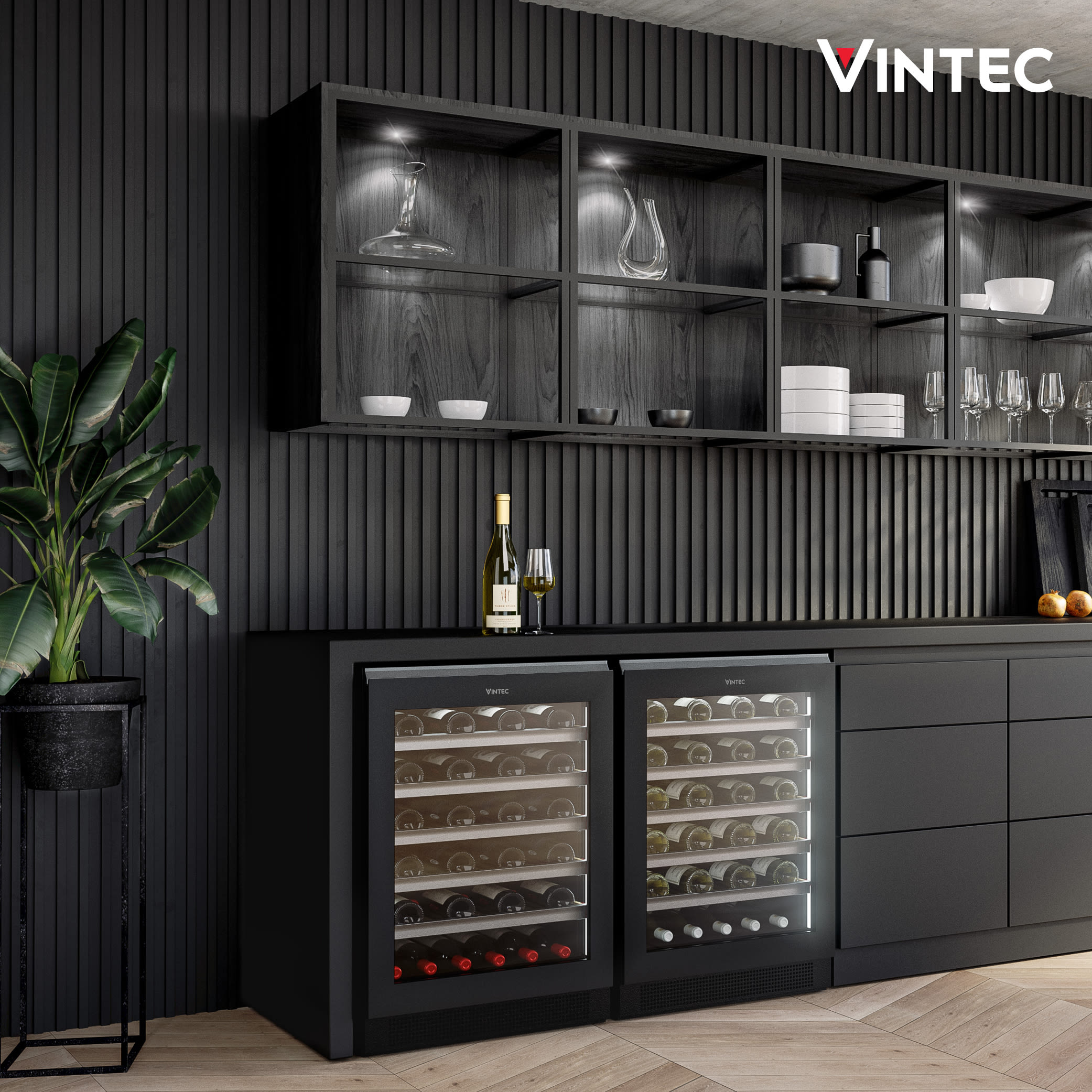 Vintec integrated wine fridge top