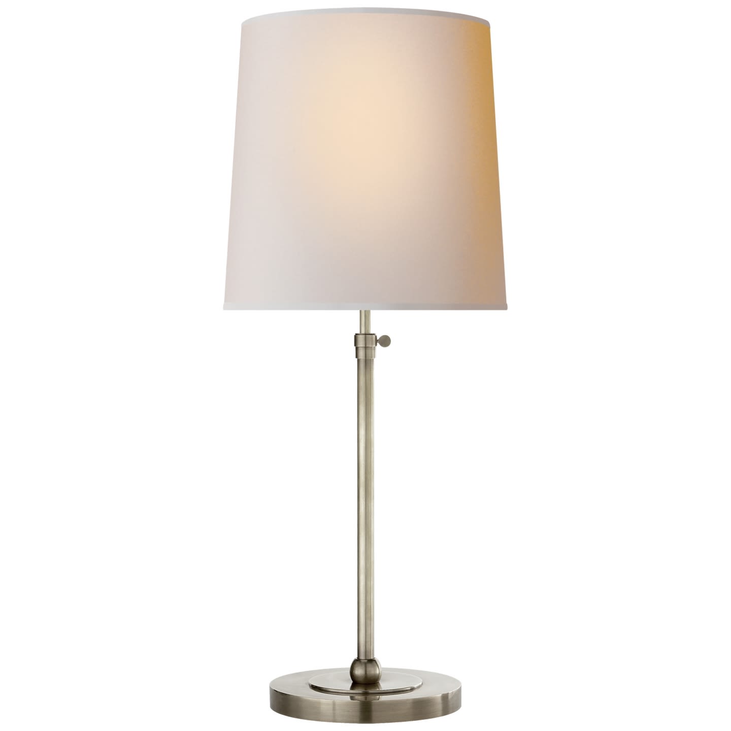 Visual Comfort Bryant Modern Antique Brass Linen Shade Table Lamp - Small  Tall (28 - 32 H)