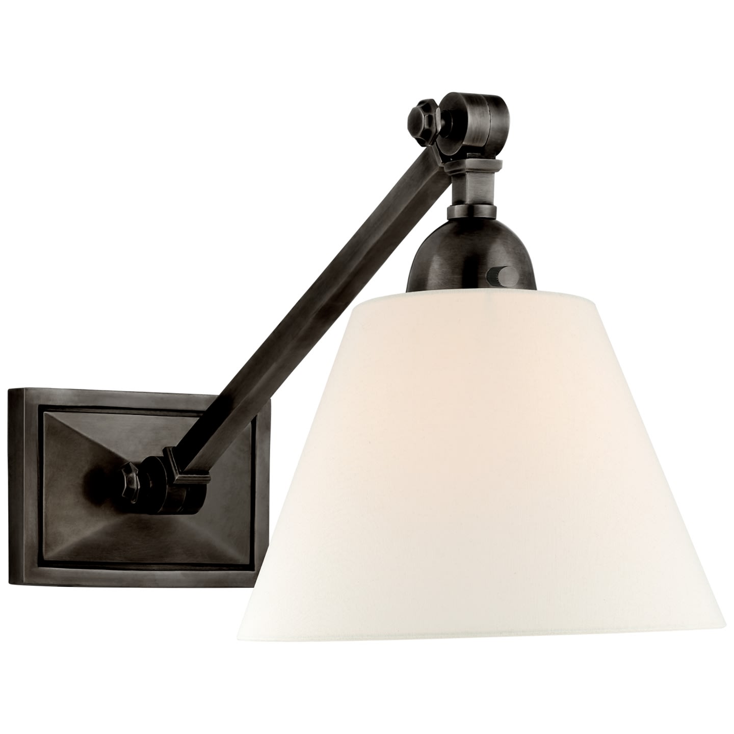 Visual Comfort AH 2325AN-L Antique Nickel Jane 10 Library Wall Light with  Linen Shade by Alexa Hampton - LightingShowplace.com