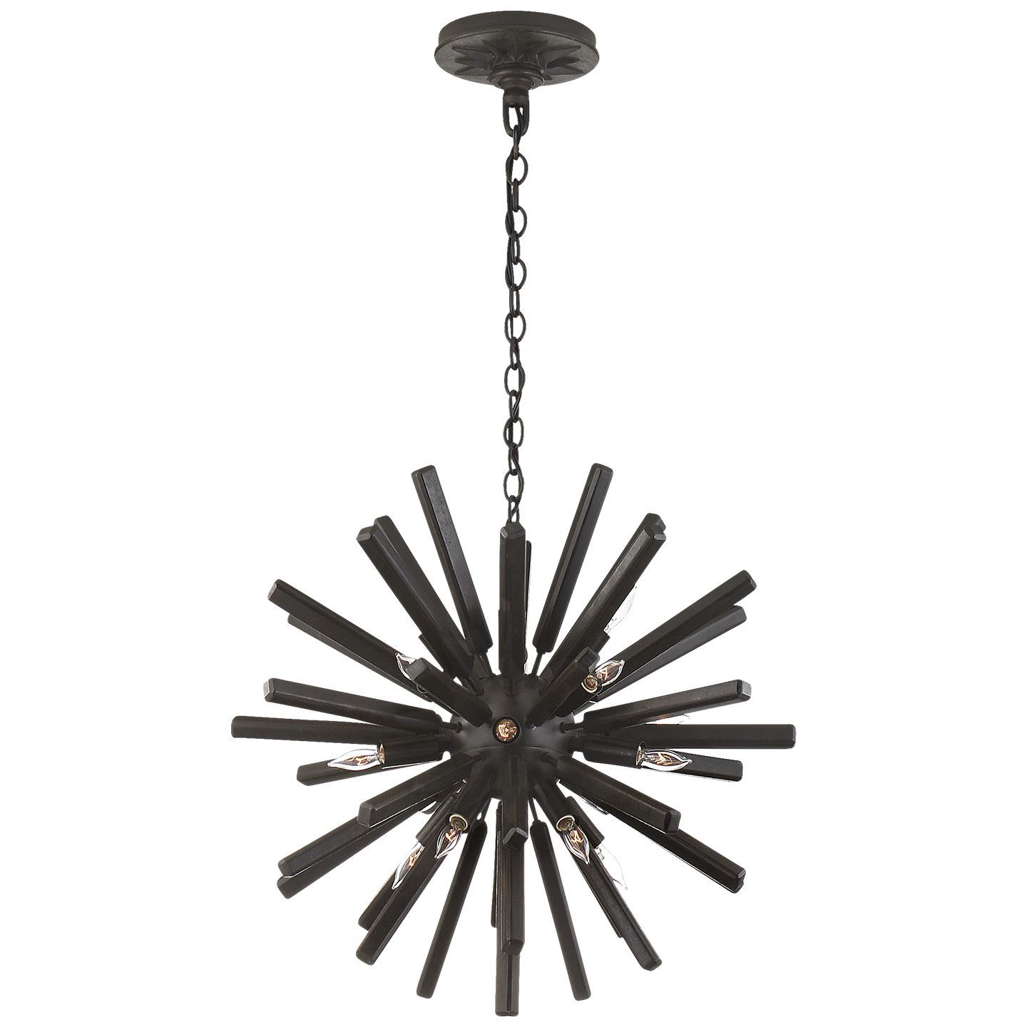 Visual Comfort Chc 3111ai Aged Iron Lawrence Small Sputnik Chandelier By E F Chapman Lightingshowplace Com