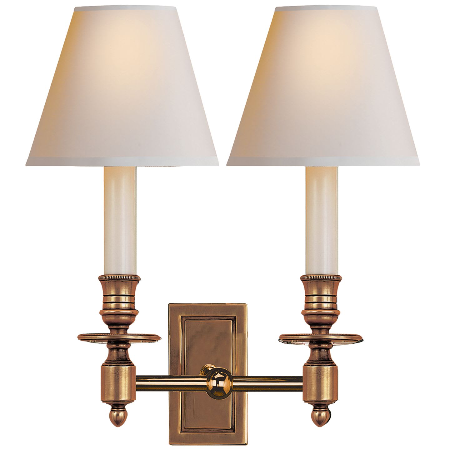 Visual Comfort S 2212HAB-L Hand Rubbed Antique Brass French Library 2 Light  12 Tall Wall Sconce 