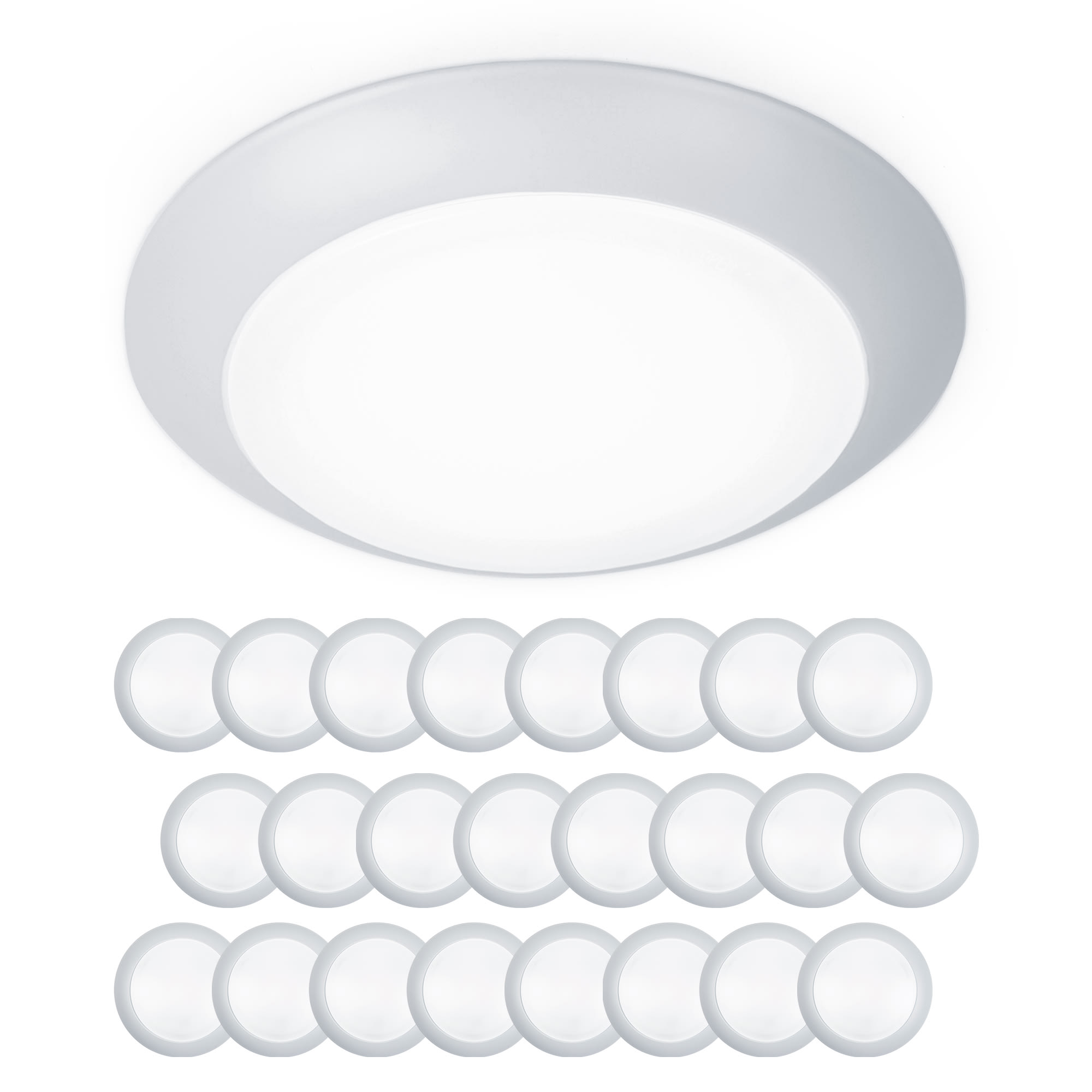 Wac Lighting Fm 306 930 Wt 24 White Pack Of 24 Disc 7 Wide Led Flush Mount Indoor Outdoor Ceiling Fixtures Lightingdirect Com
