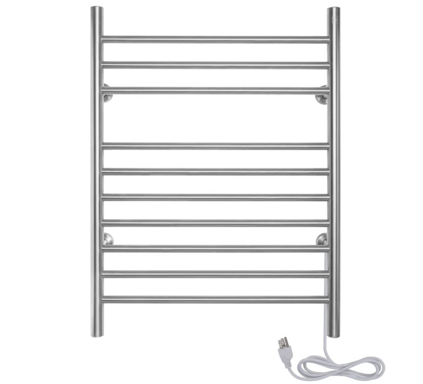 WarmlyYours TW-F10KS-HP Black Infinity 10 Bar Bathroom Towel Warmer with  Dual Connection - Hardwired or Plug-In - FaucetDirect.com