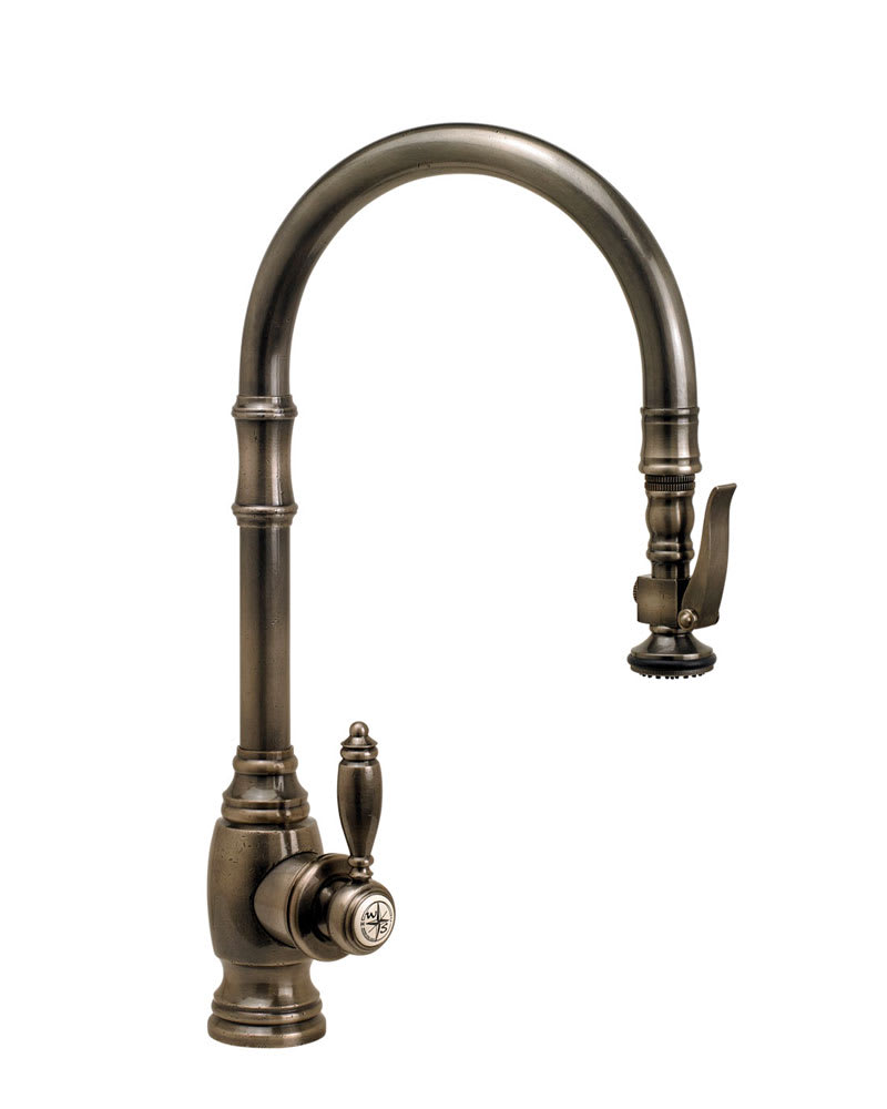 Waterstone 5600-DAP Distressed Antique Pewter Traditional 1.75 GPM Single  Hole Pull Down Kitchen Faucet with Lever Handle