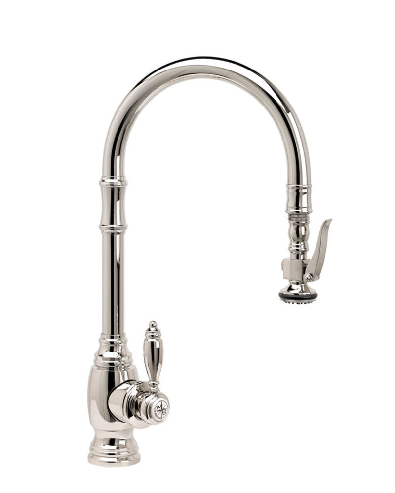 Waterstone 5600-PN Polished Nickel Traditional 1.75 GPM Single Hole Pull  Down Kitchen Faucet with Lever Handle