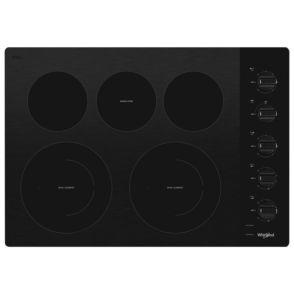 WCE77US0HB Whirlpool 30-inch Electric Ceramic Glass Cooktop with