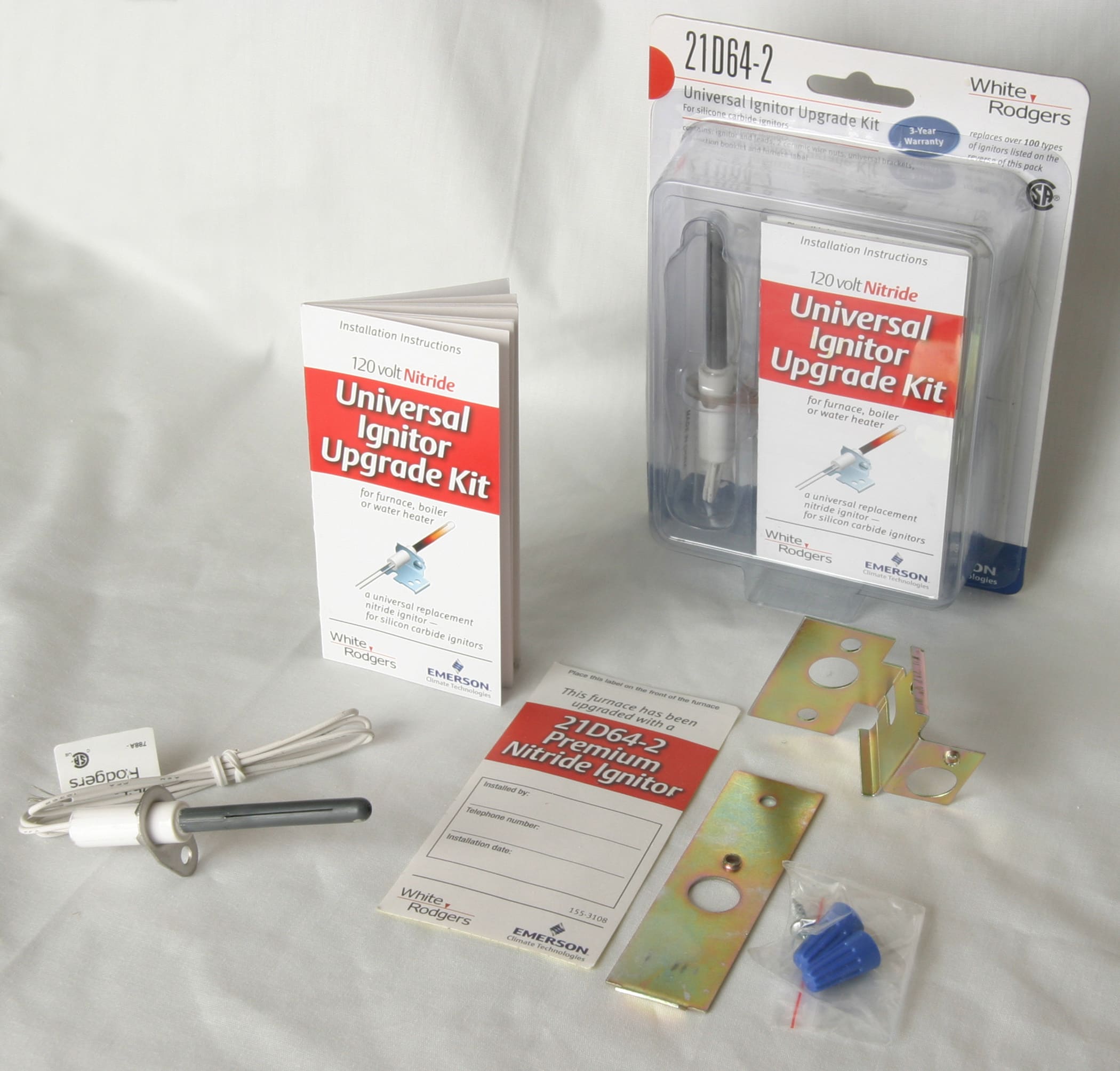 White Rodgers 21D64-2 Universal Silicon Nitride Igniter Upgrade Kit 120 Volt 