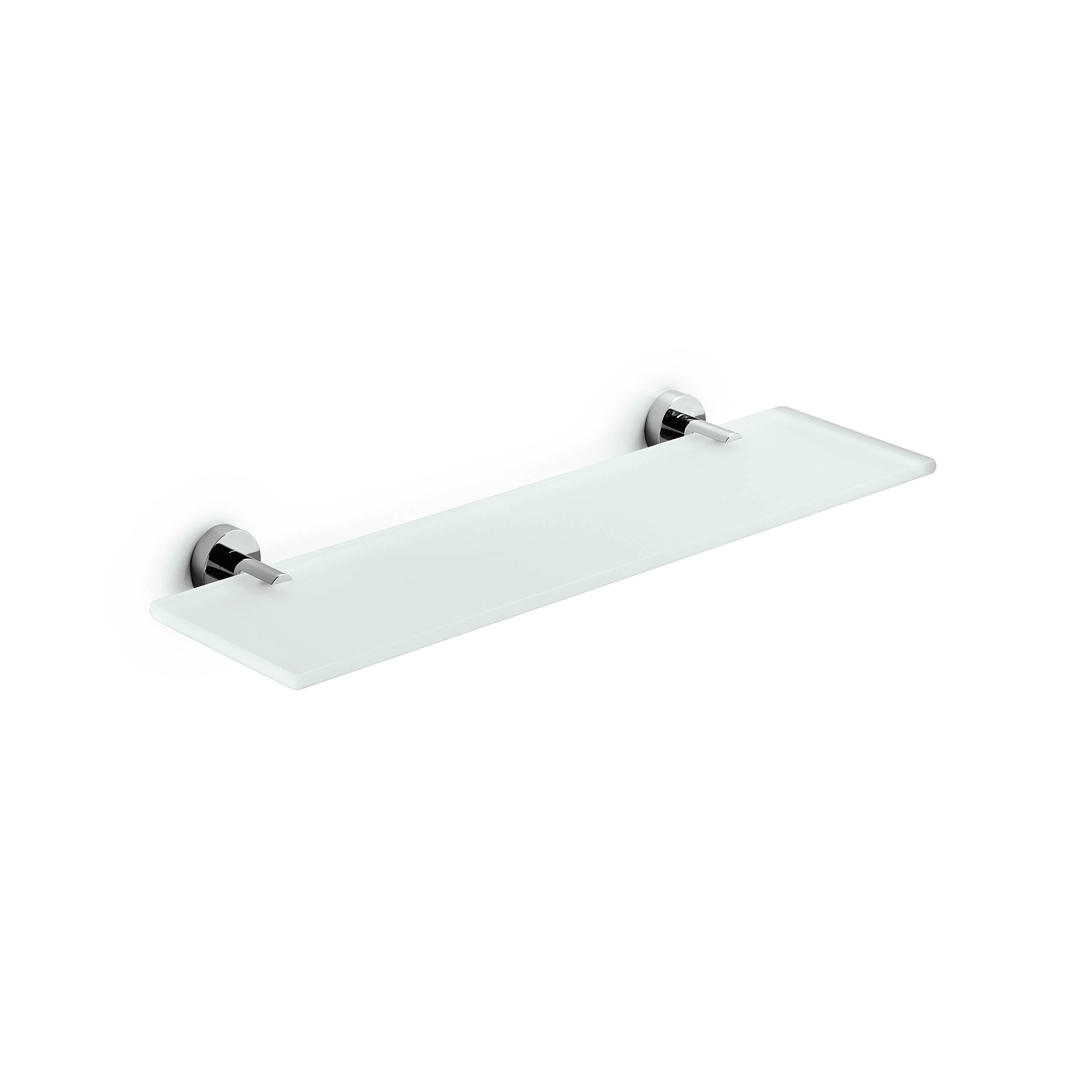 Spritz 5526_5276-79G by WS Bath Collections, Wall Mounted Frosted Glass Adhesive  Bathroom Shelf, Polished Chrome