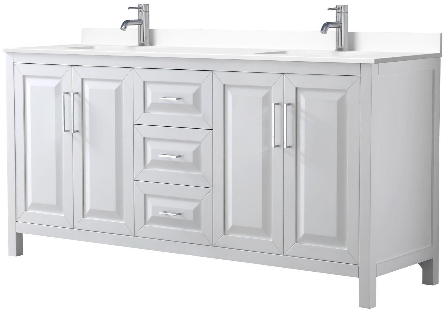 Cabinet And Cultured Marble Vanity Top, 72 In Double Basin Vanity Top