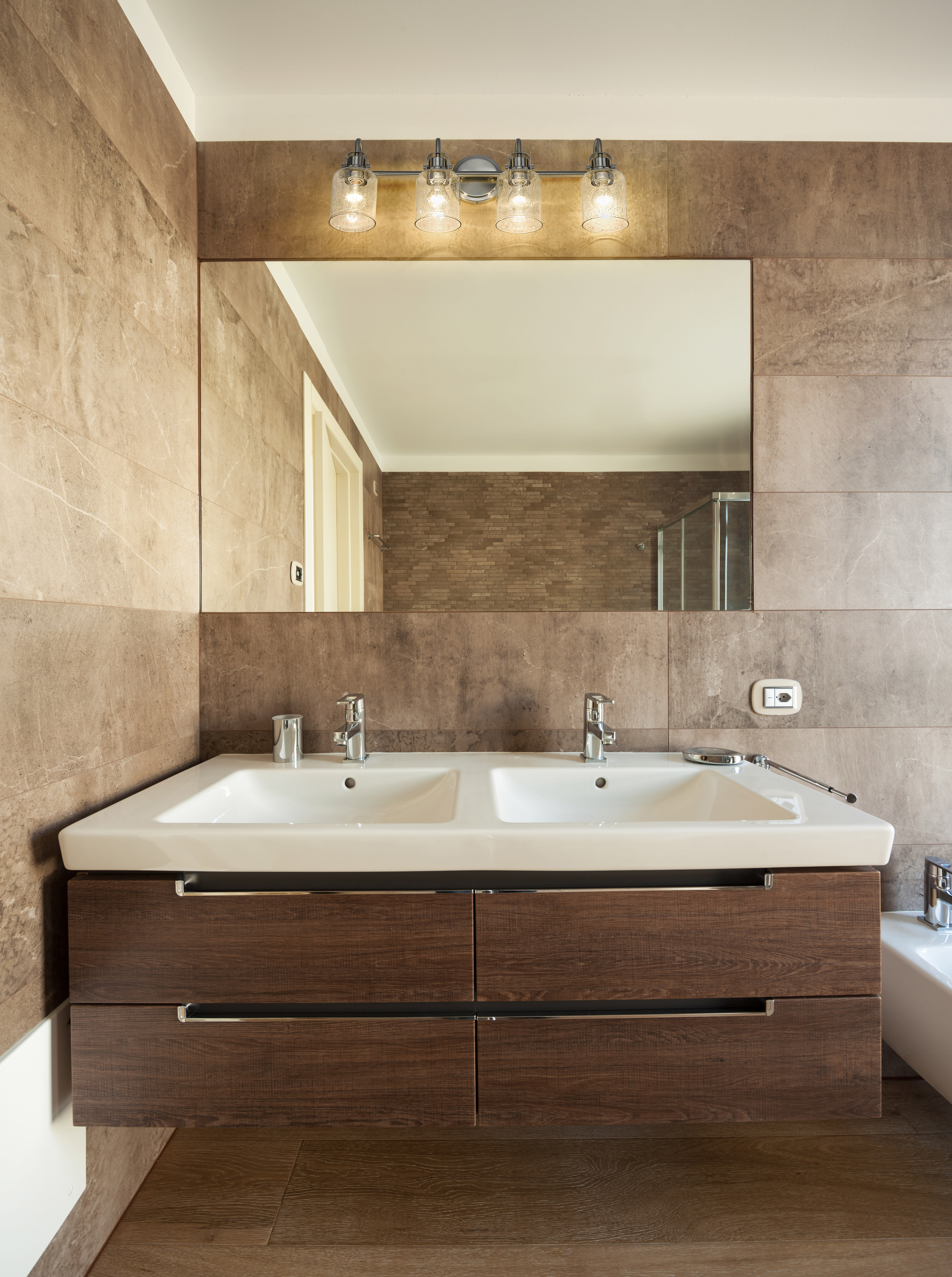 Z-lite 4 Light Vanity In Matte Black Made By Steel | 464-4v