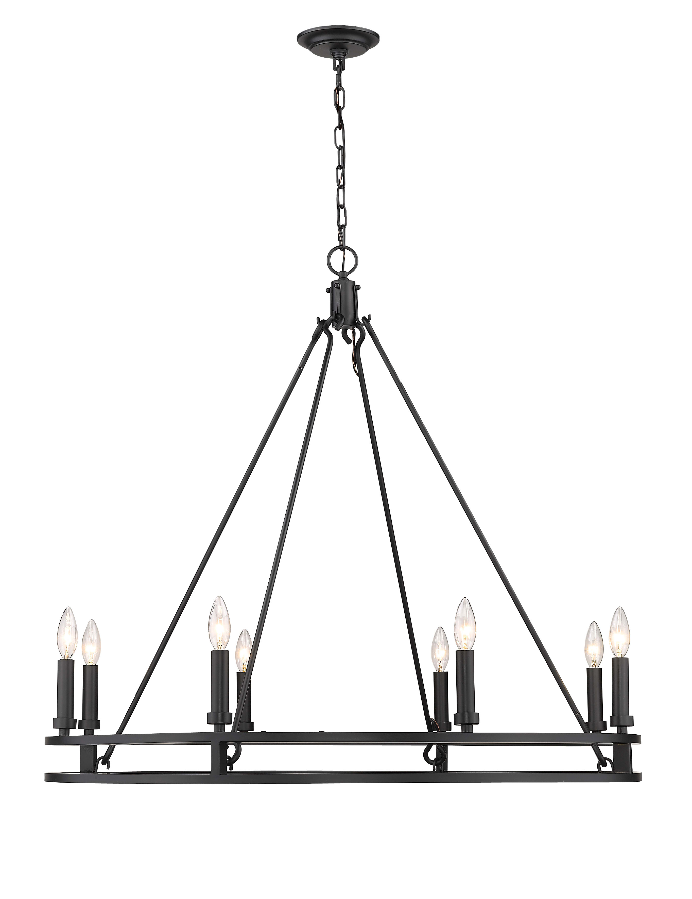 Z-Lite 4005-8MB Matte Black Dennison 8 Light 36