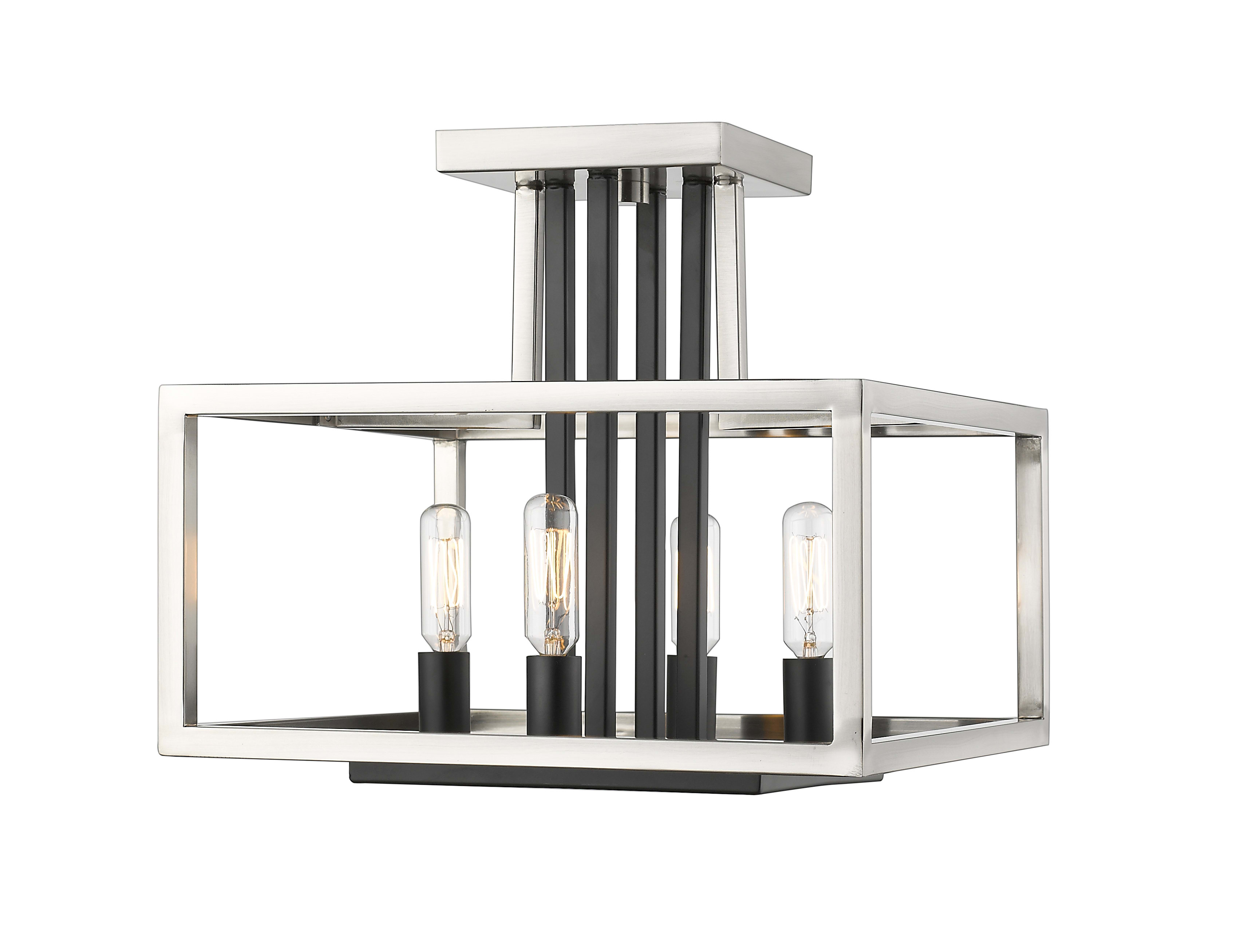 Z-Lite 456SF-BN-BK Brushed Nickel / Black Quadra 4 Light 13