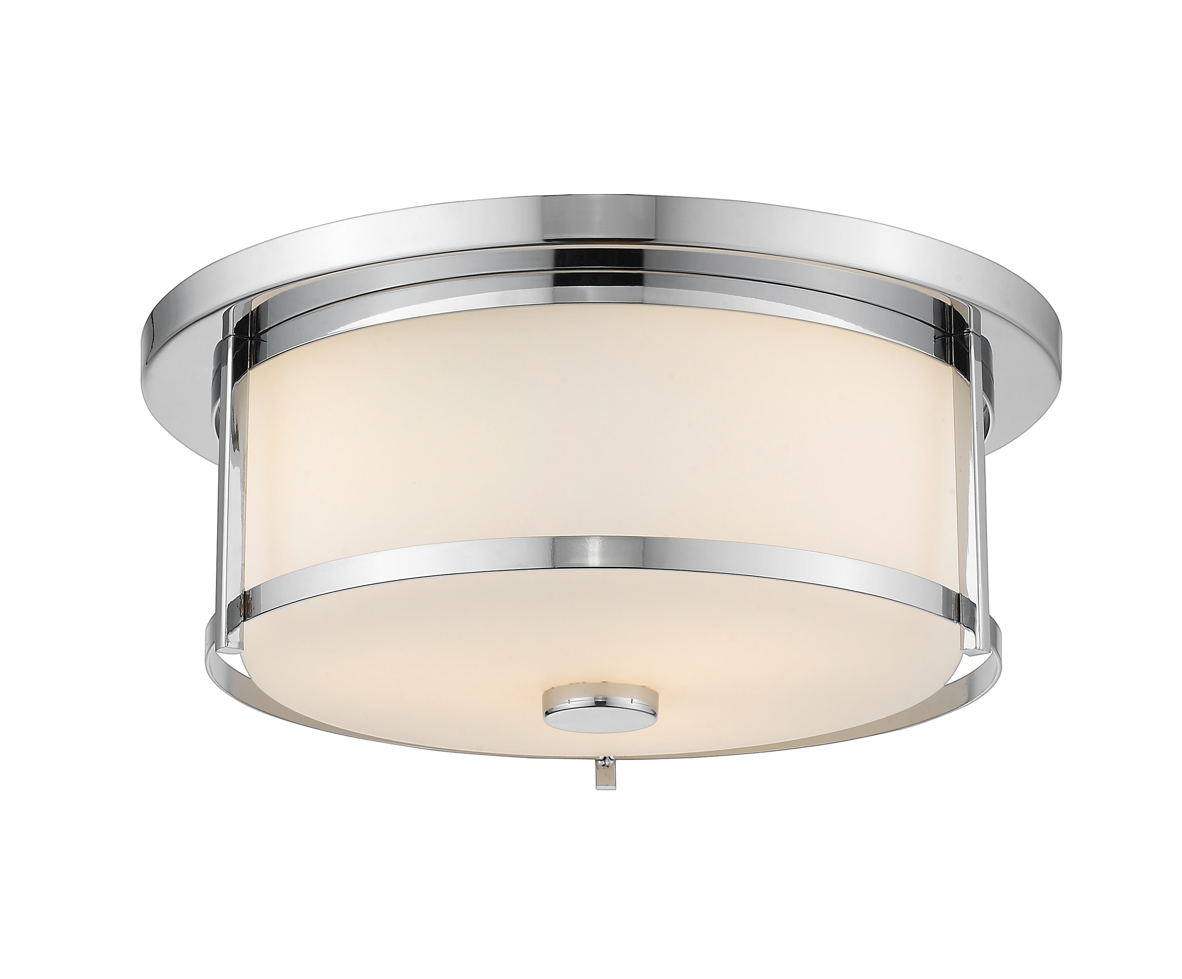 chrome flush mount bathroom light