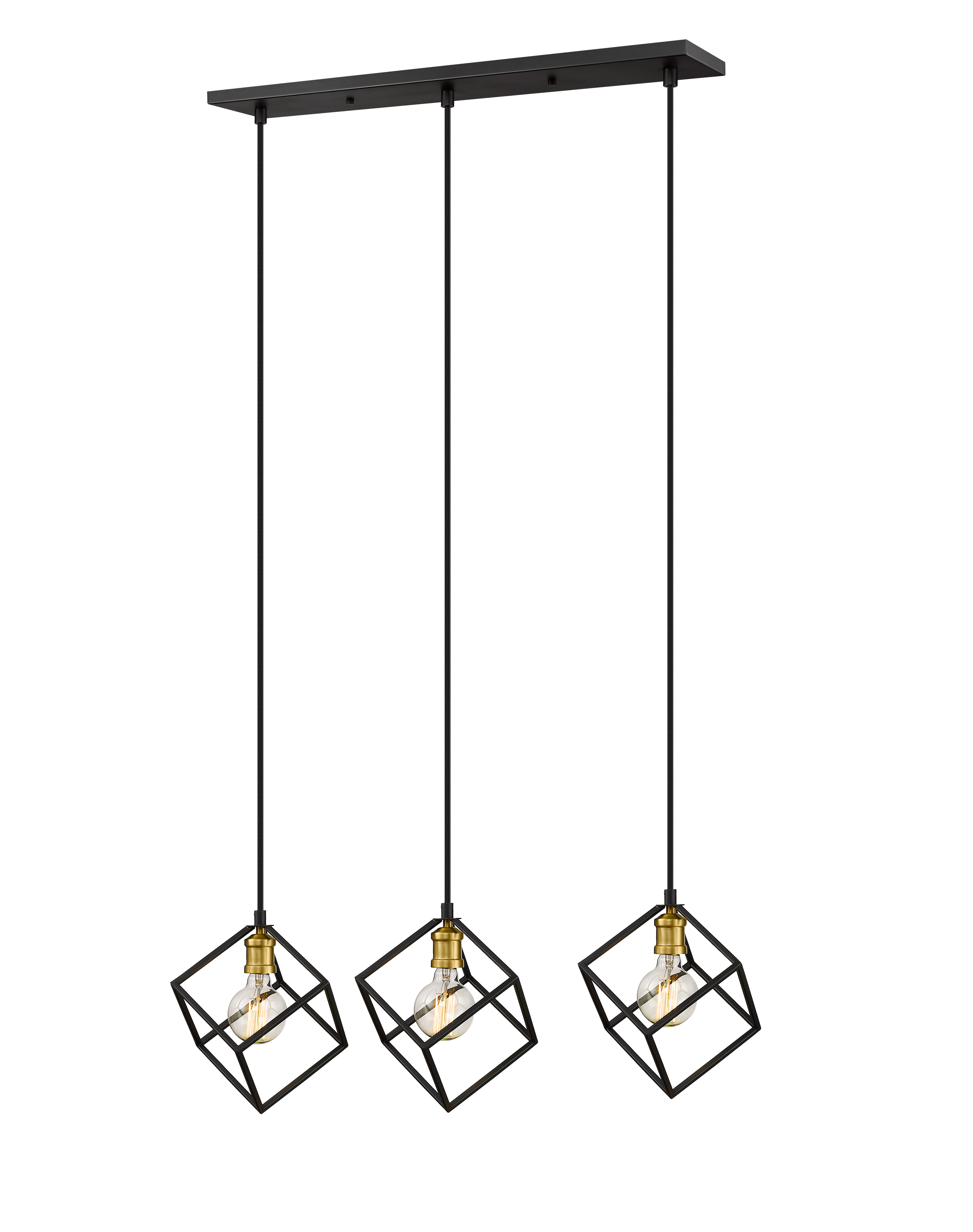 Z Lite 478 3l Brz Obr Bronze Olde Brass Vertical 3 Light 10 Wide Linear Pendant Lightingdirect Com