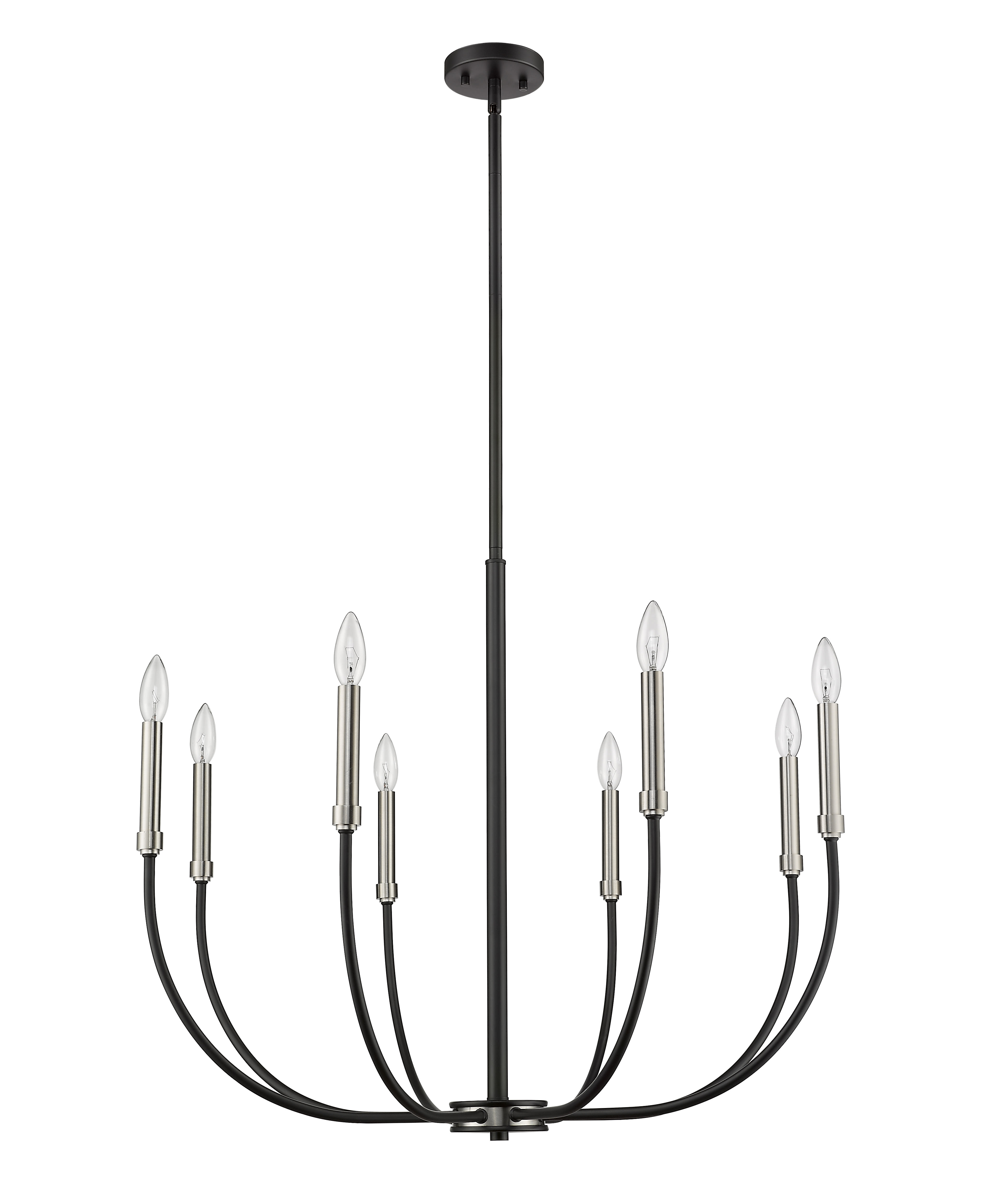 Z-Lite 479-8MB-BN Matte Black / Brushed Nickel Haylie 8
