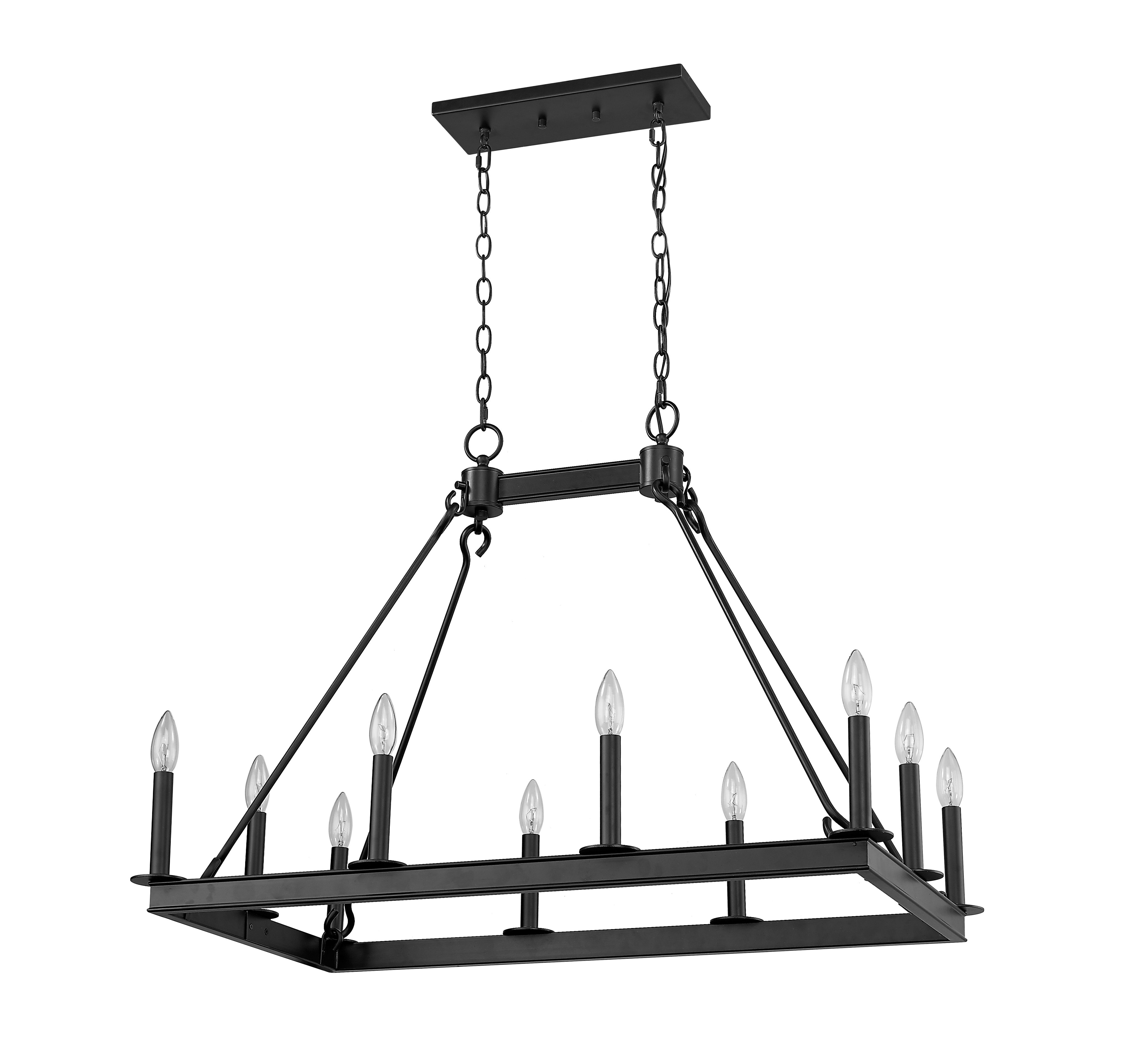 Z Lite 4 10l Mb Matte Black Barclay 10 Light Wide Taper Candle Chandelier Lightingshowplace Com