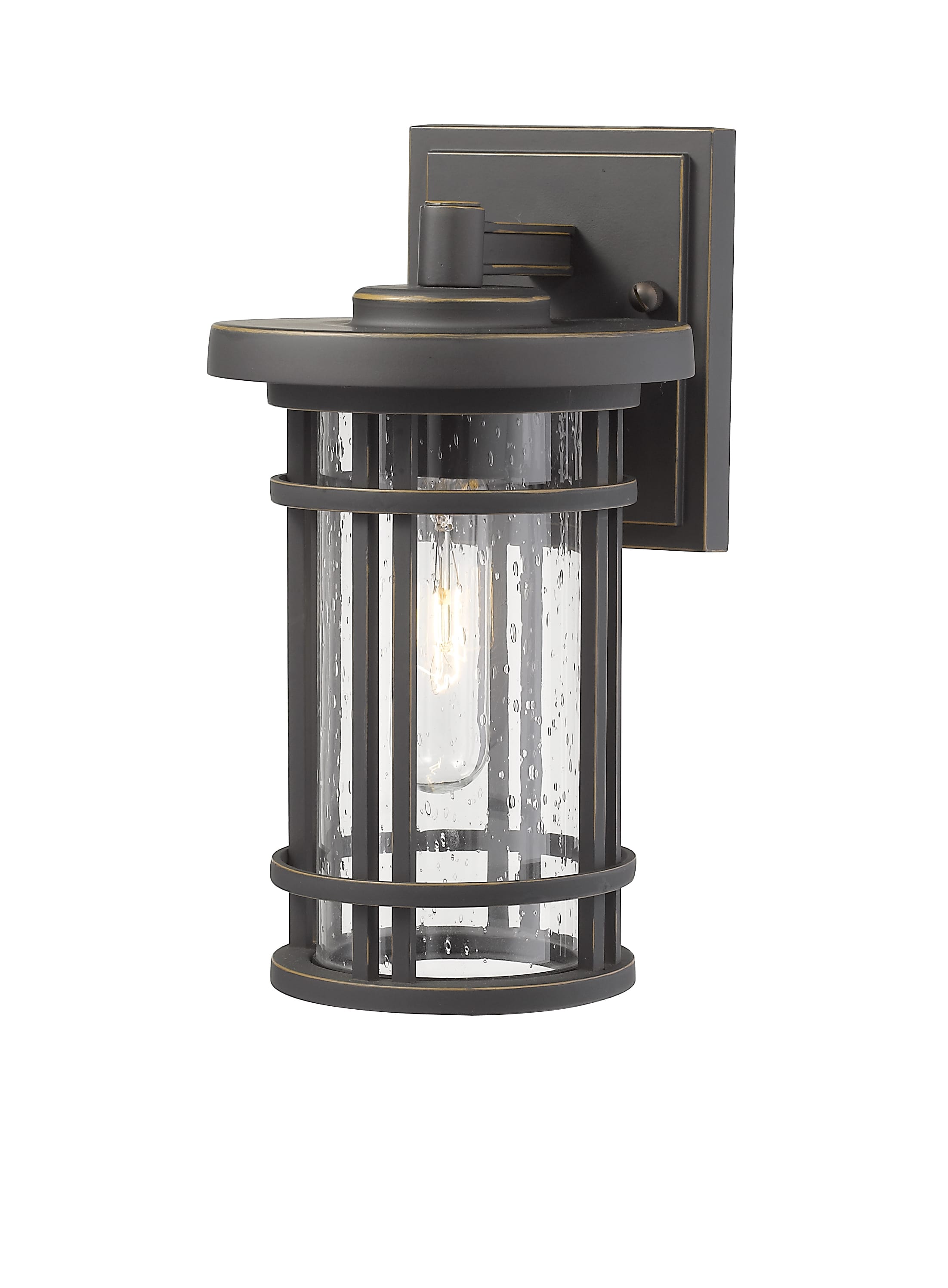 World Import 9 in.Burnished Bronze Outdoor LED Wall Sconce with White Opal Glass