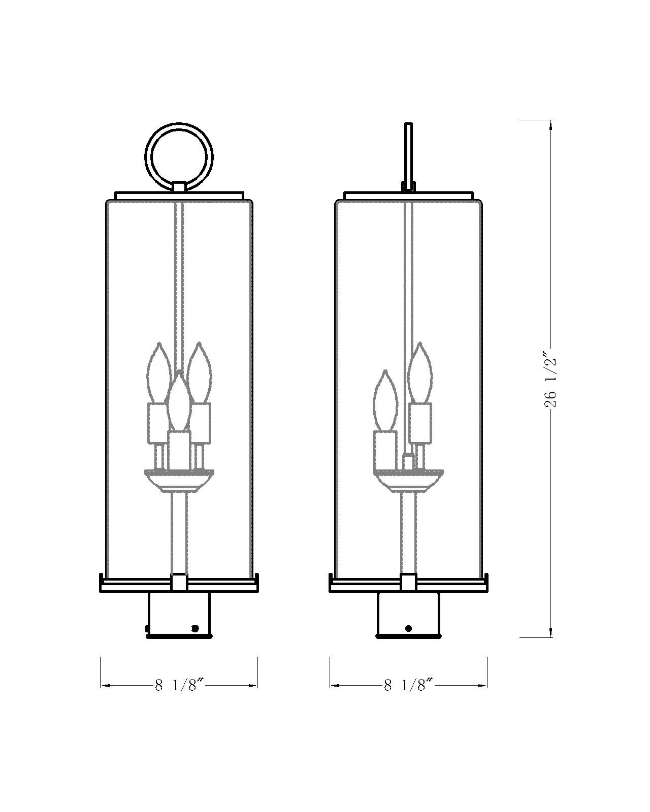 Z-Lite 593PHBR-BK Black Sana 3 Light 27