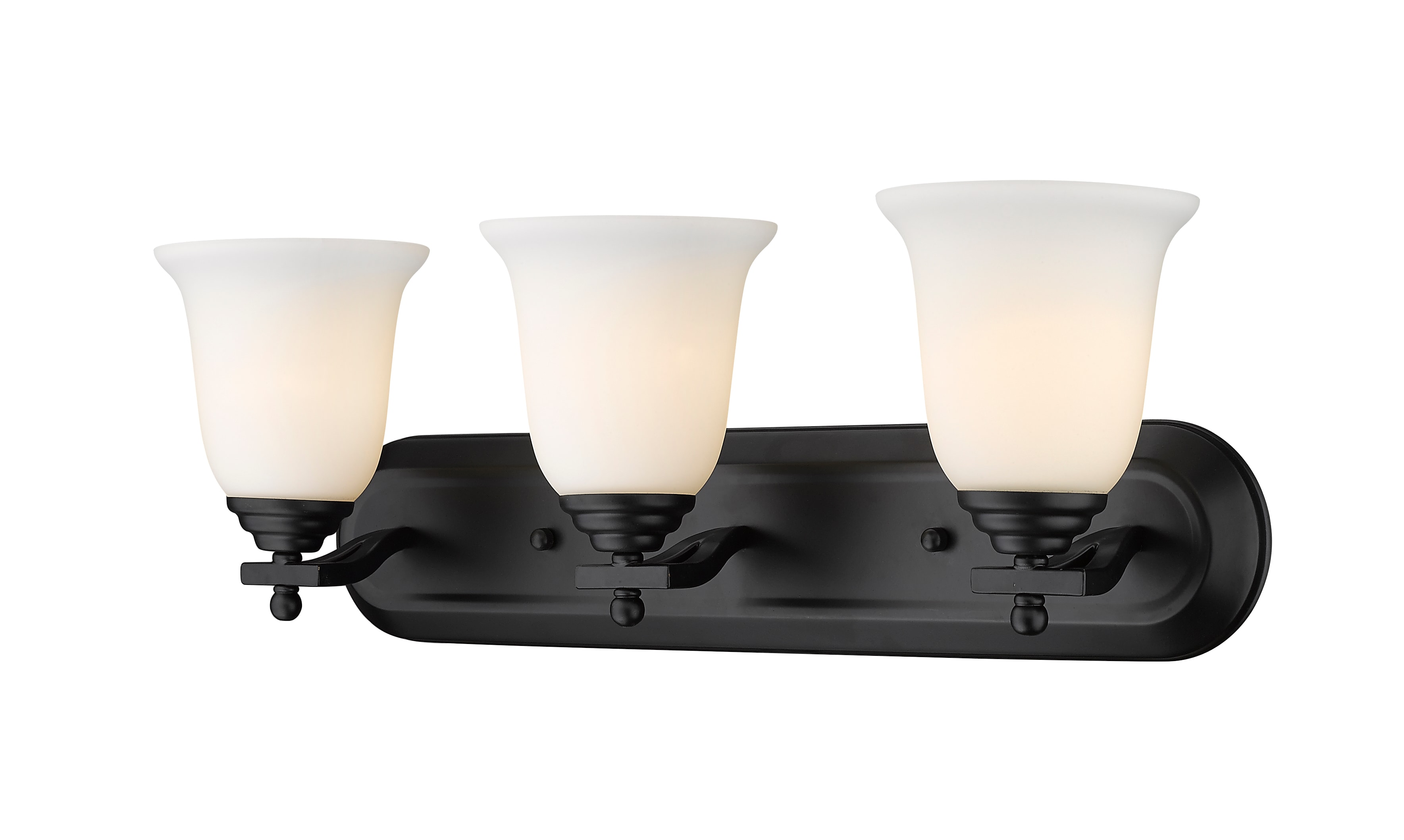 Z-Lite 703-3V-MB Matte Black Lagoon 3 Light Bathroom Vanity Light