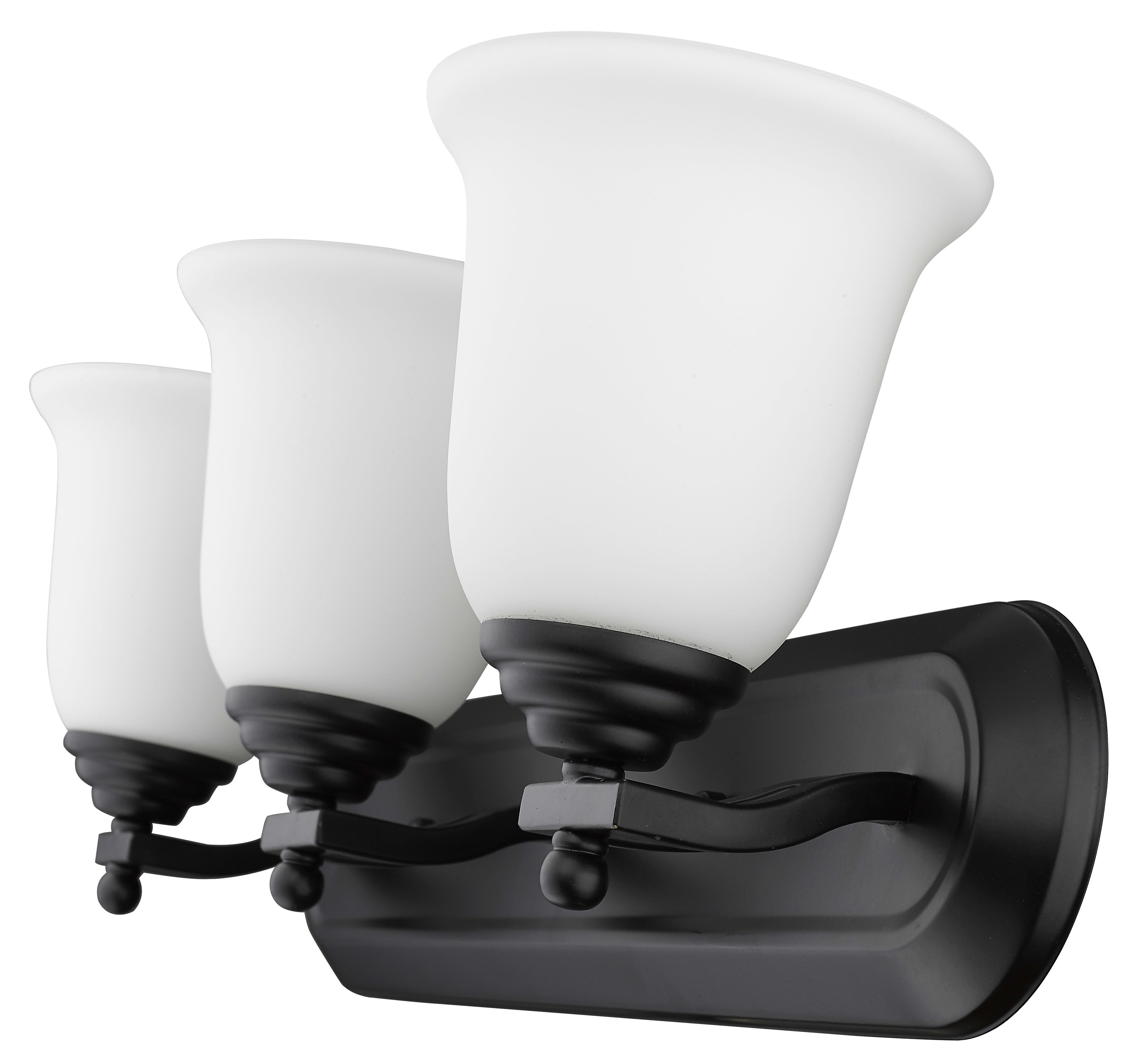 Z-Lite 703-3V-MB Matte Black Lagoon 3 Light Bathroom Vanity Light