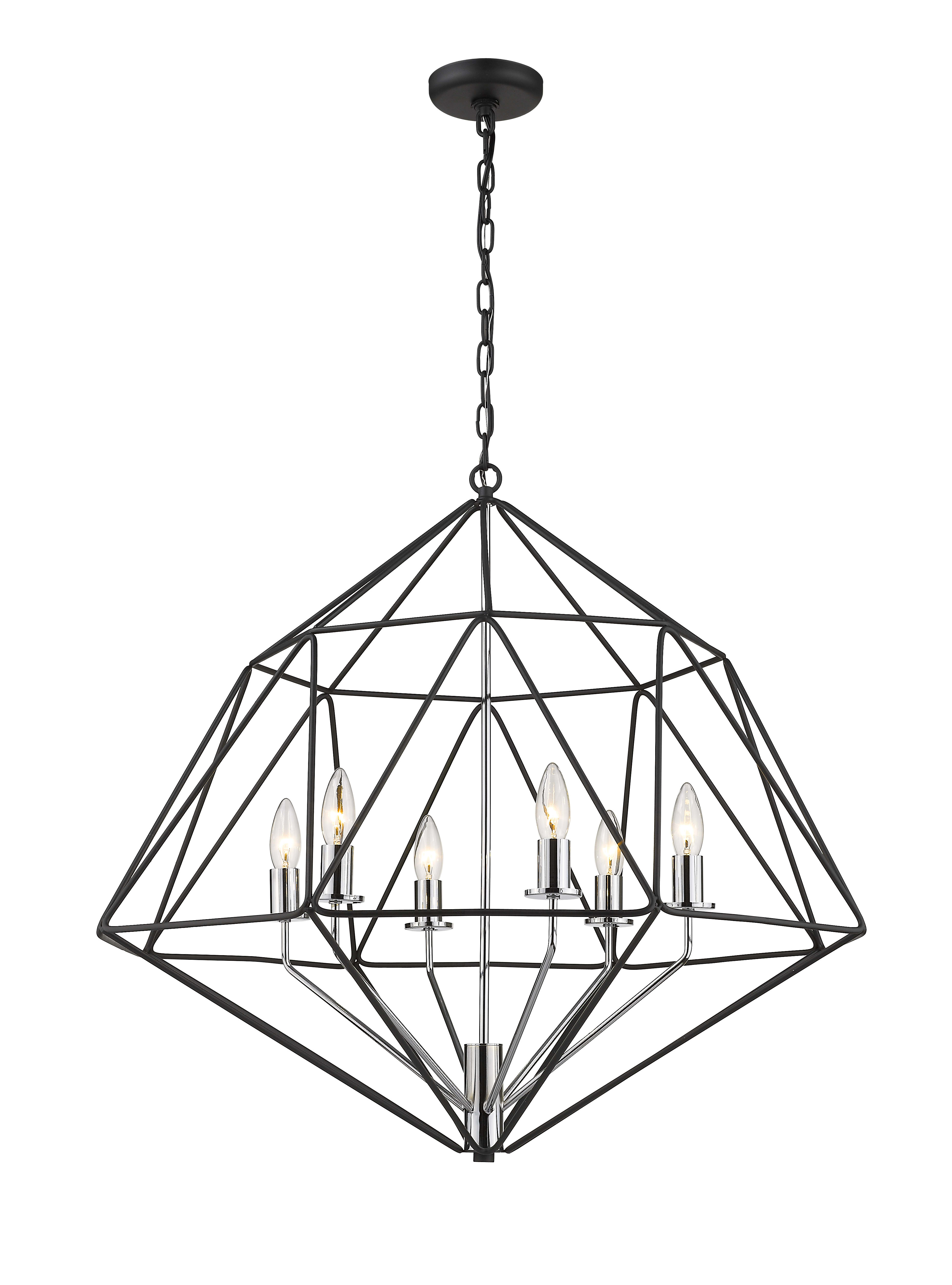 Z-Lite 918-30MB-CH Matte Black / Chrome Geo 6 Light 30