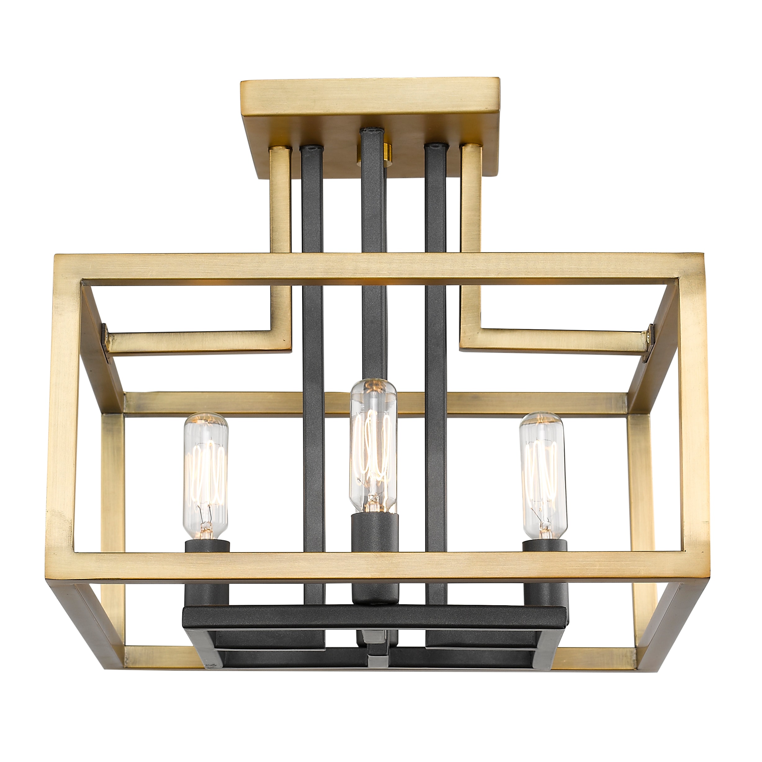 Z Lite 456sf Obr Brz Olde Brass Bronze Quadra 4 Light 13 Wide Cubic Semi Flush Ceiling Light Lightingdirect Com