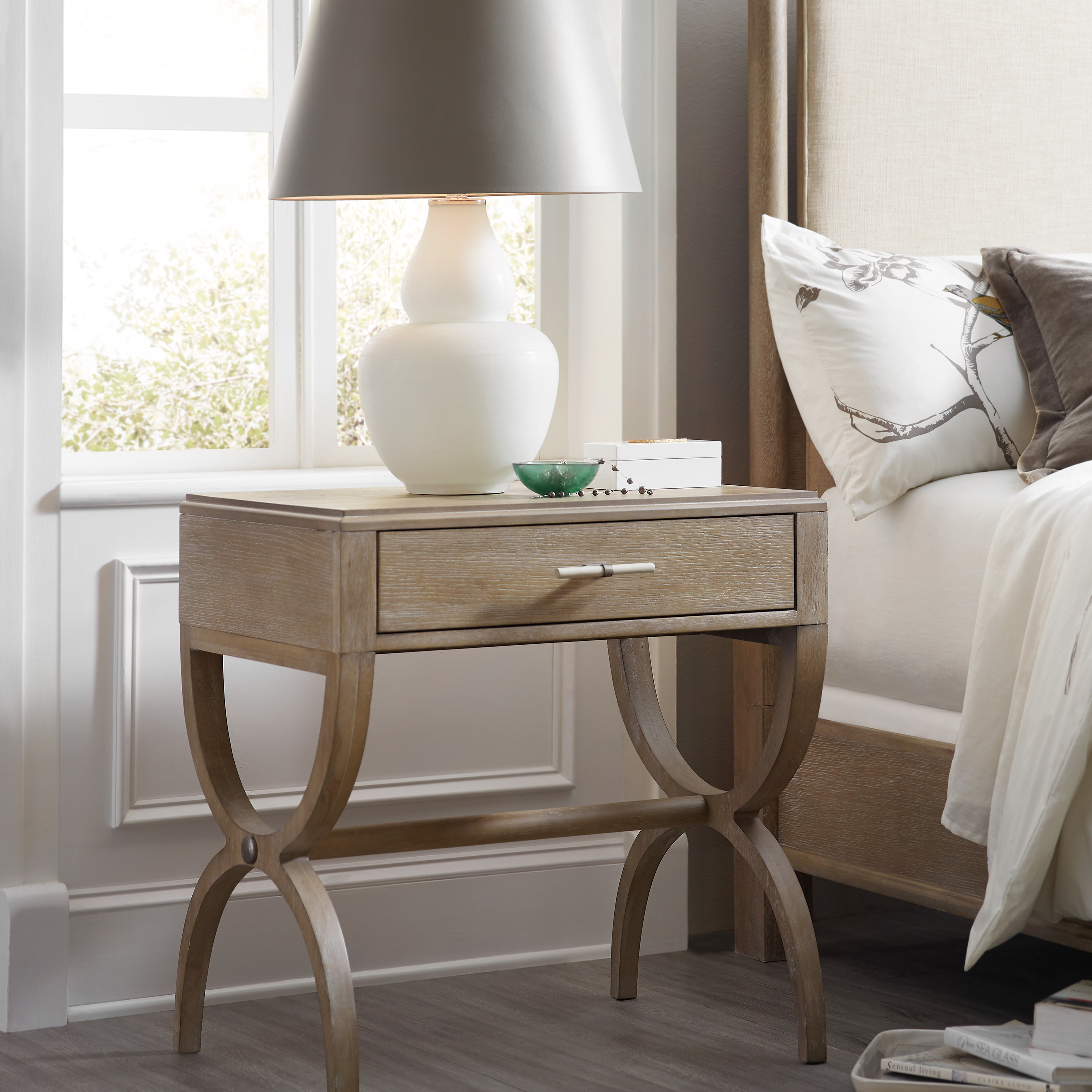 Photos - Storage Сabinet Affinity Hooker Furniture 6050-90015  28" Wide Casual Contemporary One Drawer Nightstand Greige Indoor Furniture Storage Nigh 