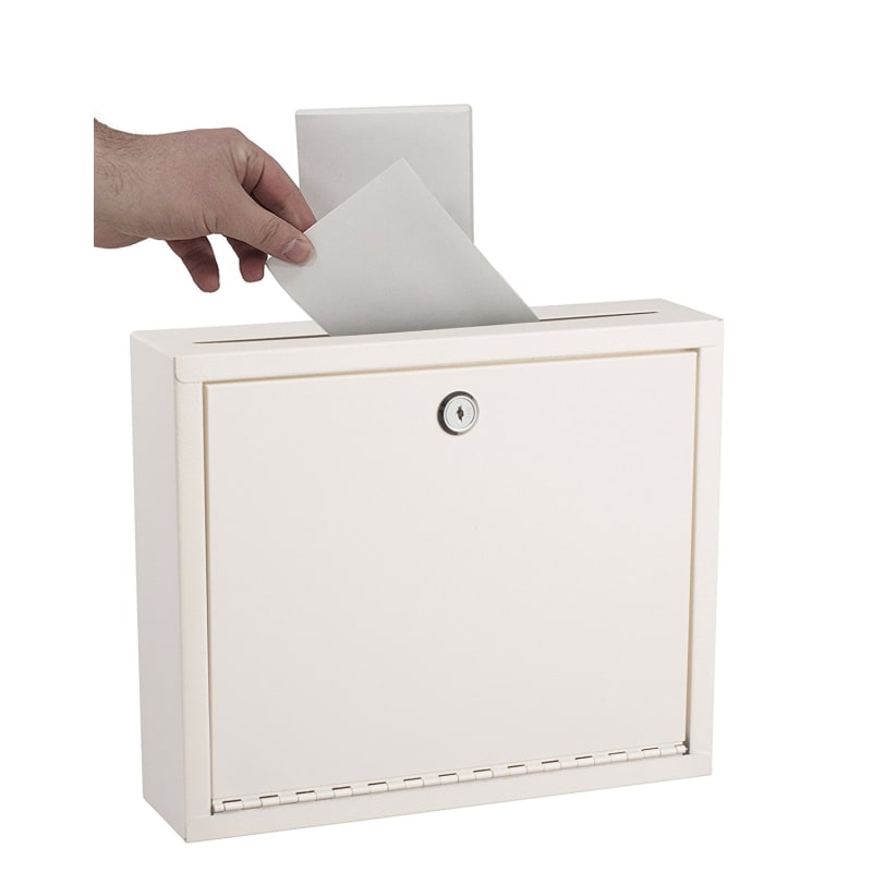 AdirOffice White Steel All Purpose Drop Box Large Suggestion Box