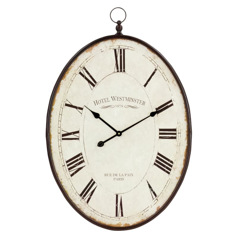 Aspire Home Accents Ines Large Oval 23.5 in. Wall Clock