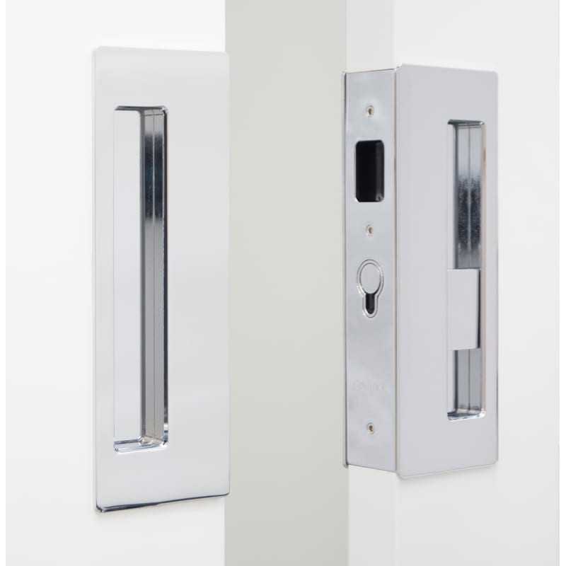 Cavilock CL400D-PR-38 Magnetic Latching Privacy Double Door Pocket Door Set for Bright Chrome Pocket Door Lock Privacy