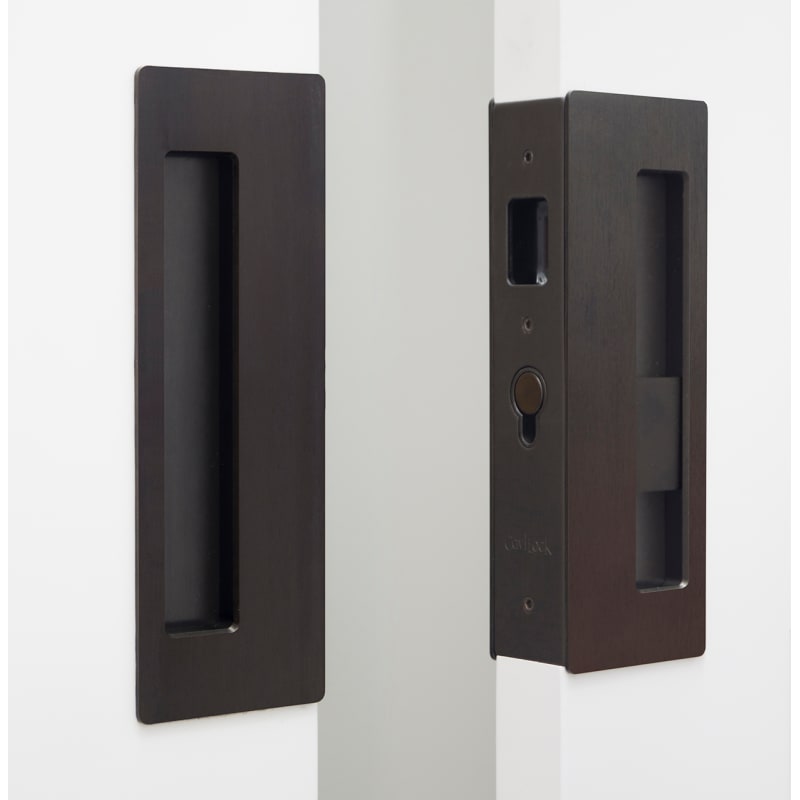 Cavilock CL400D-PR-38 Magnetic Latching Privacy Double Door Pocket Door Set for Oil Rubbed Bronze Pocket Door Lock Privacy