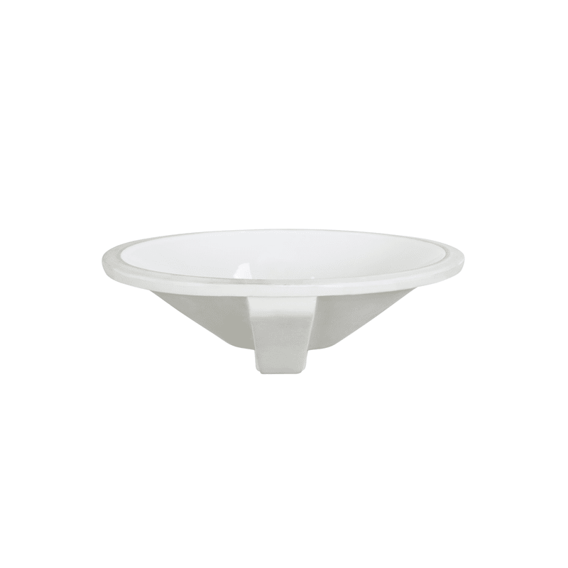 DECOLAV Classically Redefined White Undermount Oval Bathroom Sink with Overflow