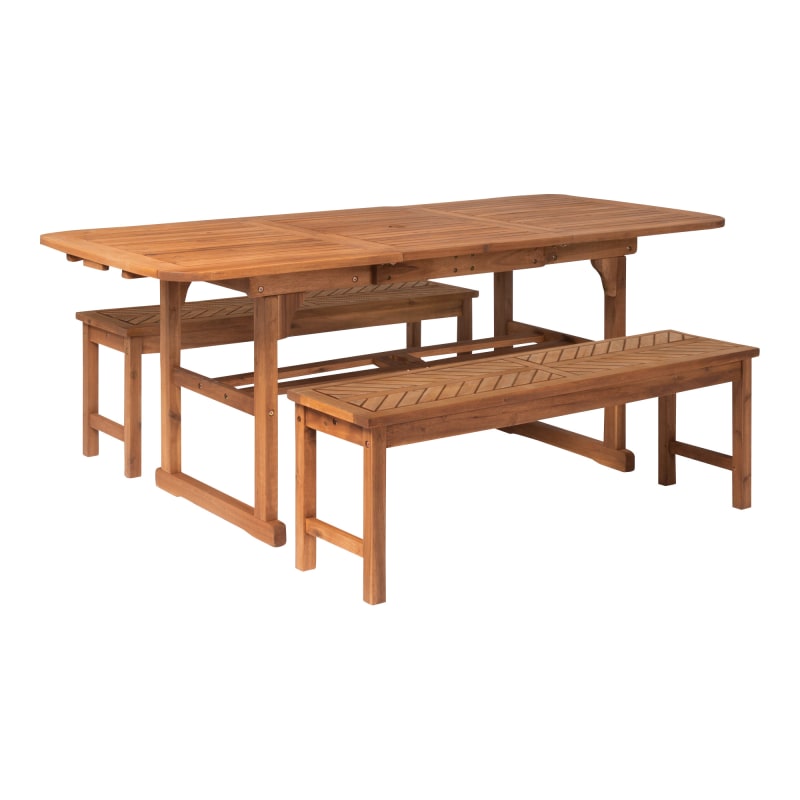 Picnic Table Dining Set / Vifah Malibu Outdoor Wood Wood Extendable Table Dining Set 7 Pcs V232set45 Rona - Solid acacia wood product dimensions: