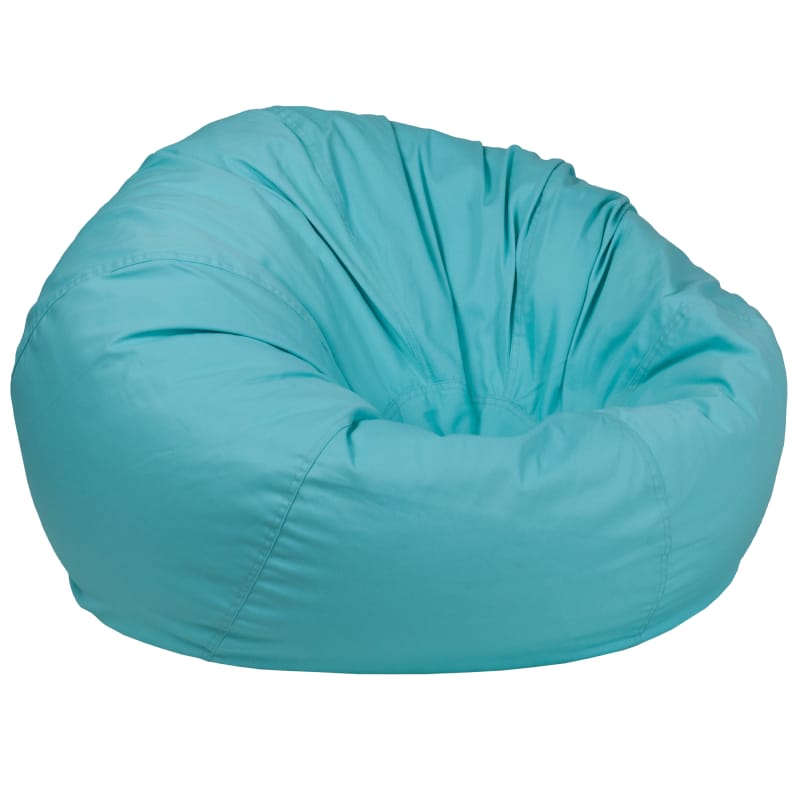 Delacora FF-DG-BEAN-LARGE-SOLID-GG Large Solid Color Bean Bag Chair Mint Green Indoor Furniture Chairs Bean Bag