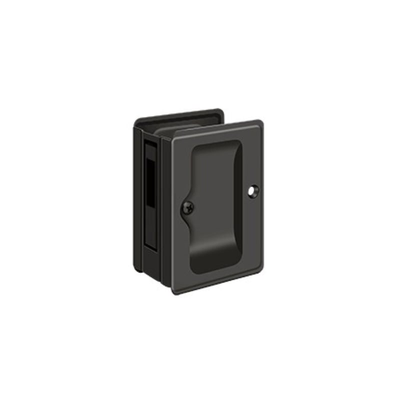 Deltana SDAR325 3-1/4 Inch Tall Dummy Pocket Door Oil Rubbed Bronze Pocket Door Lock Dummy Set