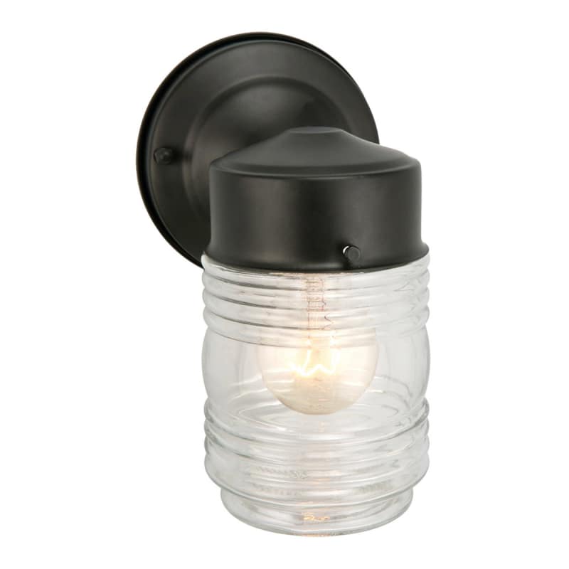 Design House 502195 Jelly Jar 1 Light 5" Wide Outdoor Wall Sconce Black Outdoor Lighting Wall Sconces Outdoor Wall Sconces