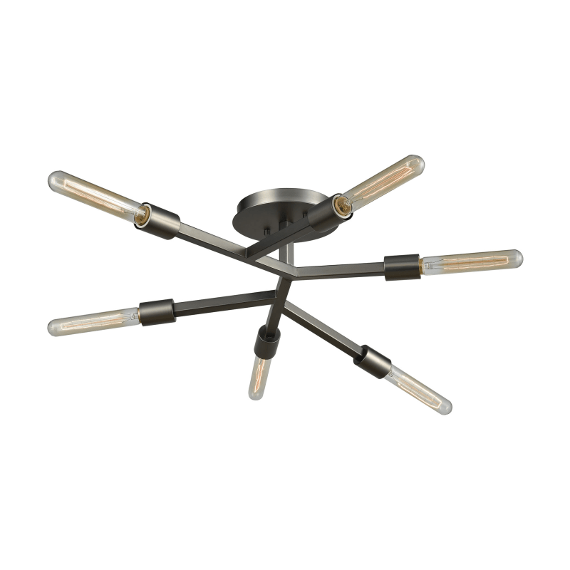 Freeform 6 Light Semi Flush in Aged Black Nickel