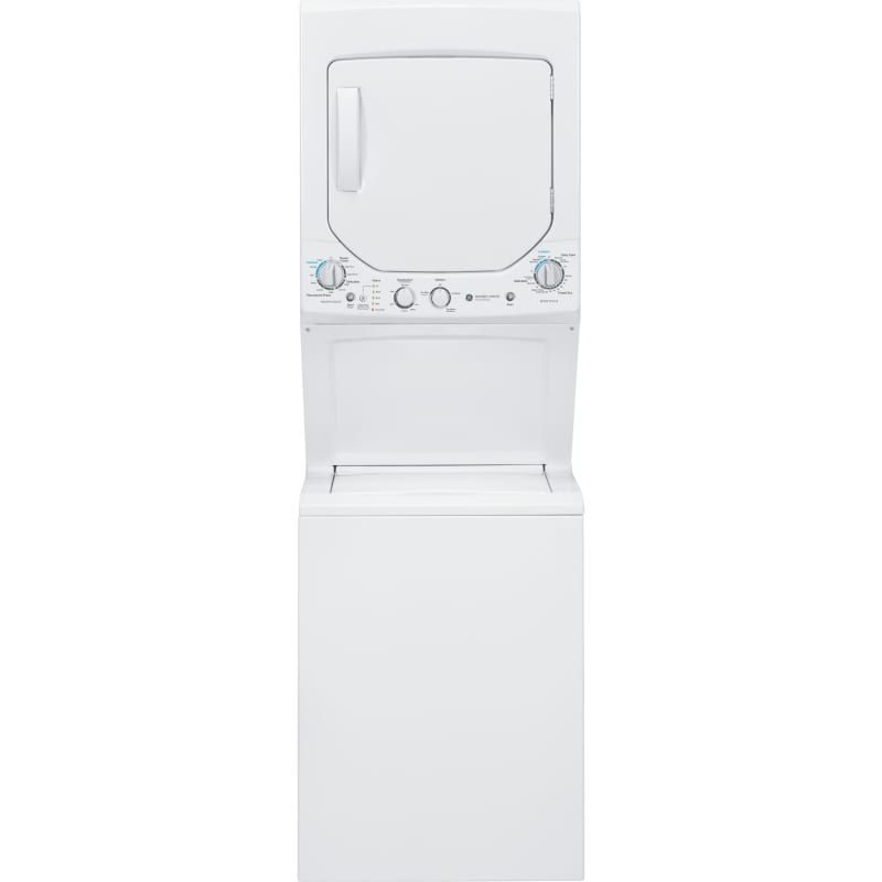 GE GUD24GSSMWW 24 Inch Wide 2.3 Cu. Ft. Top Loading Washer with 4.4 Cu. Ft. Front Loading Gas Dryer White Laundry Appliances Laundry Centers